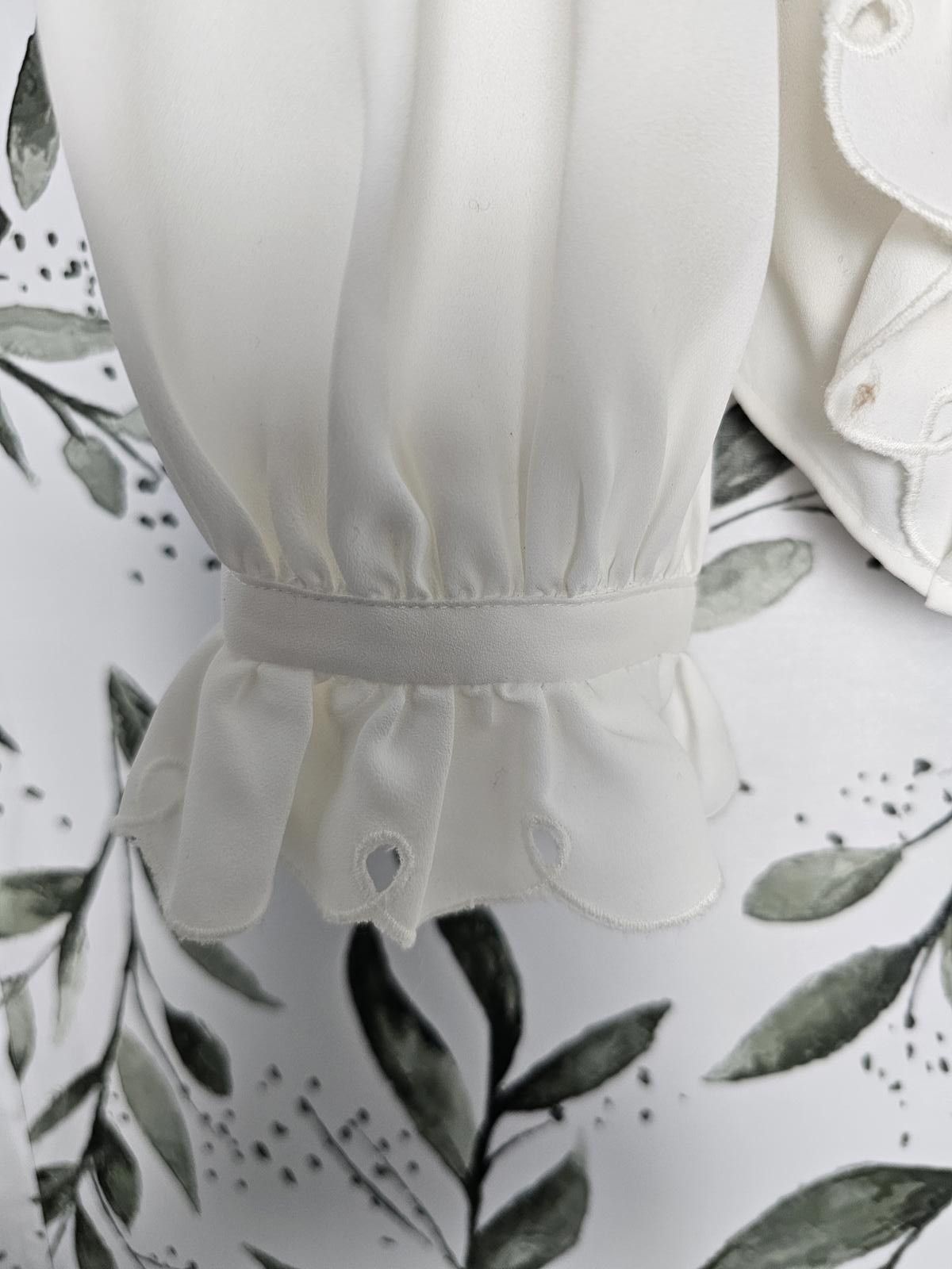 Jones New York Joie Blouse White Womens Size S Polyester Ruffled Size S / US 4 / IT 40 - 3 Thumbnail