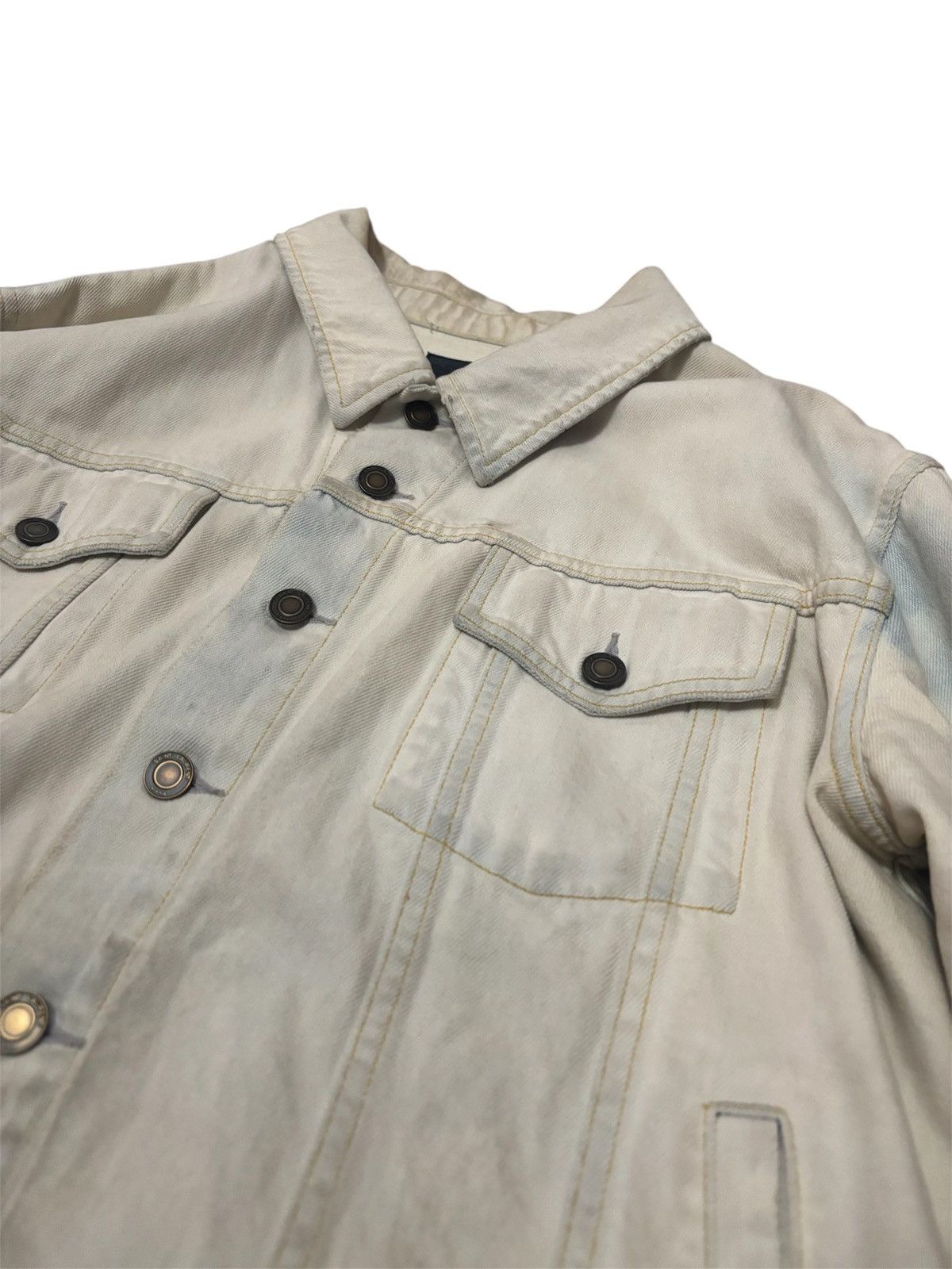 Saint Laurent Paris Saint Laurent White Denim Trucker Jacket Size XXL / US 16-18 / IT 52-54 - 3 Thumbnail