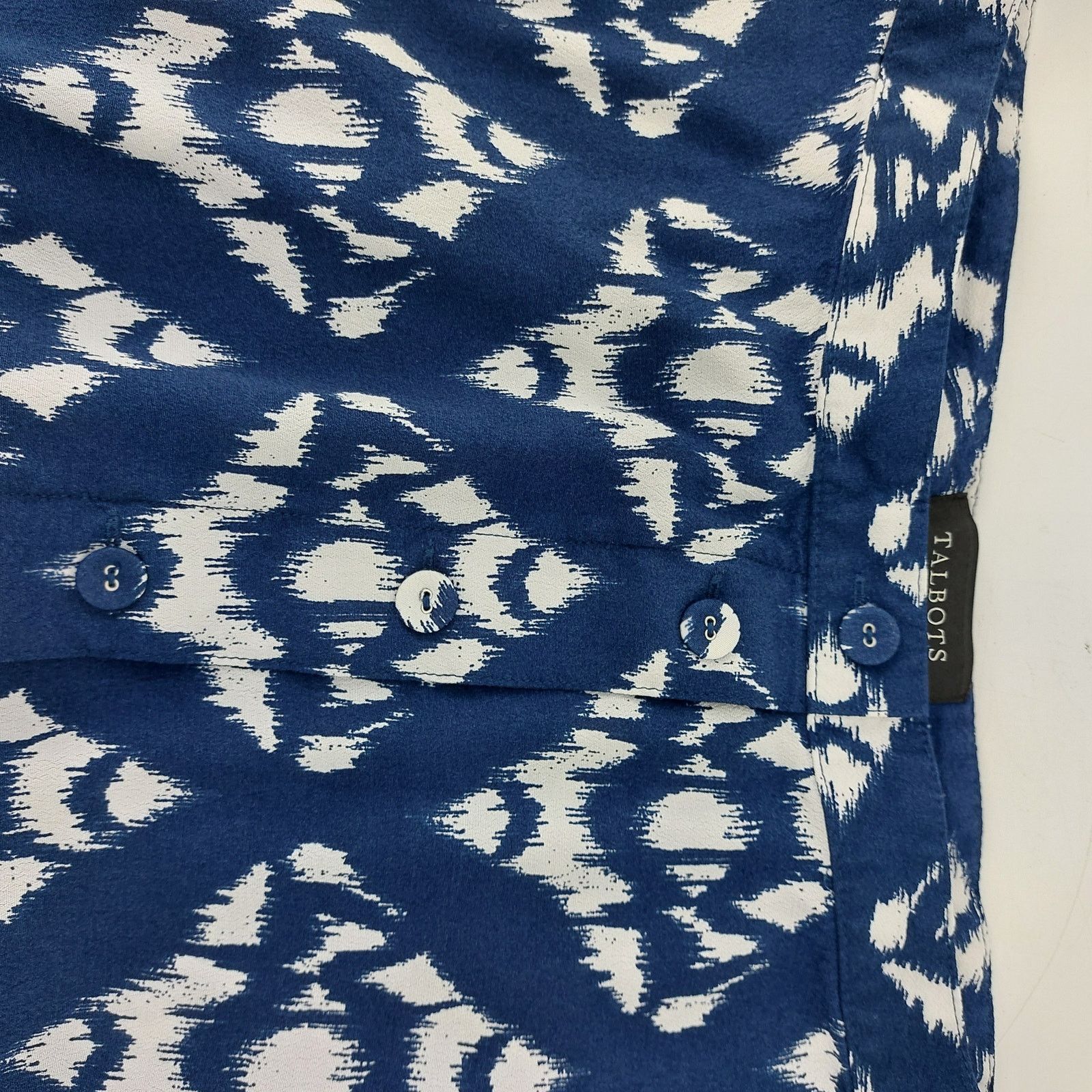 Other Talbots Ikat Midi Skirt Blue Button Front Casual Sz 16 Size 38" / US 16 / IT 52 - 14 Thumbnail
