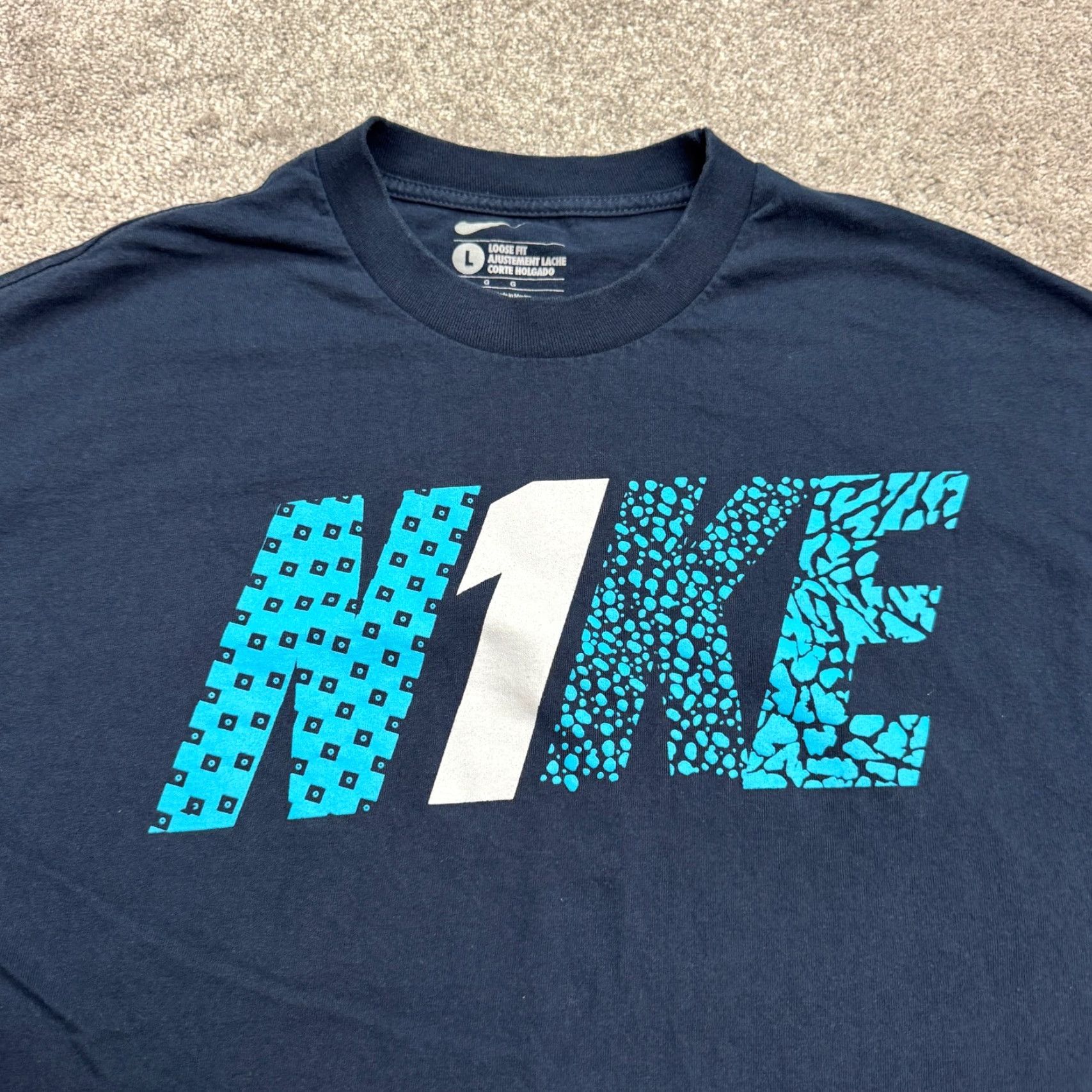 Nike VINTAGE Nike T-Shirt Mens Large Navy Blue Crew Neck 90s Y2K Athletic Short Sleeve Cotton Tee Shirt Mens Size US L / EU 52-54 / 3 - 3 Thumbnail