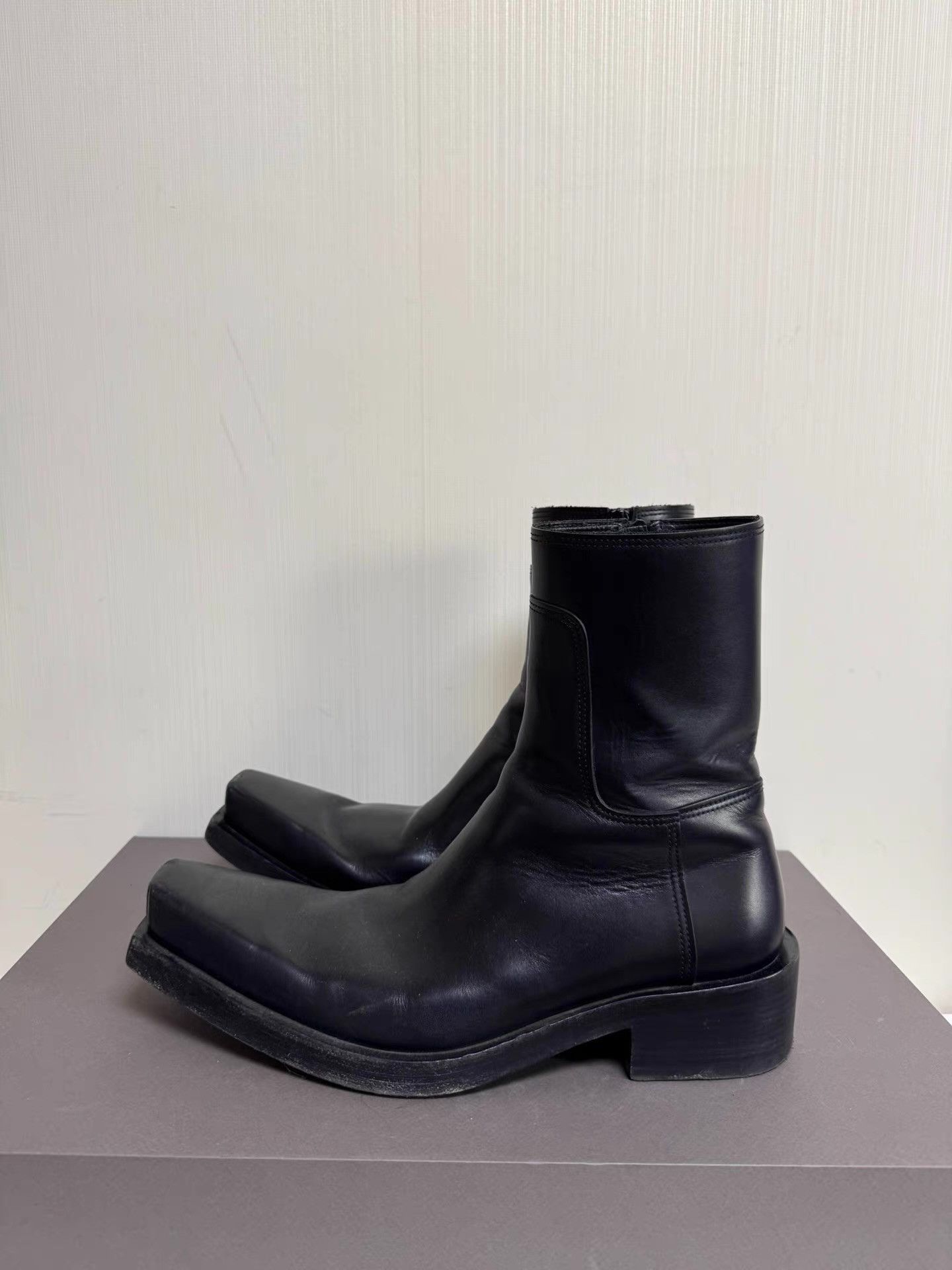 Balenciaga Black Leather Ankle Boots Size 11 Size US 11 / EU 44 - 1 Thumbnail