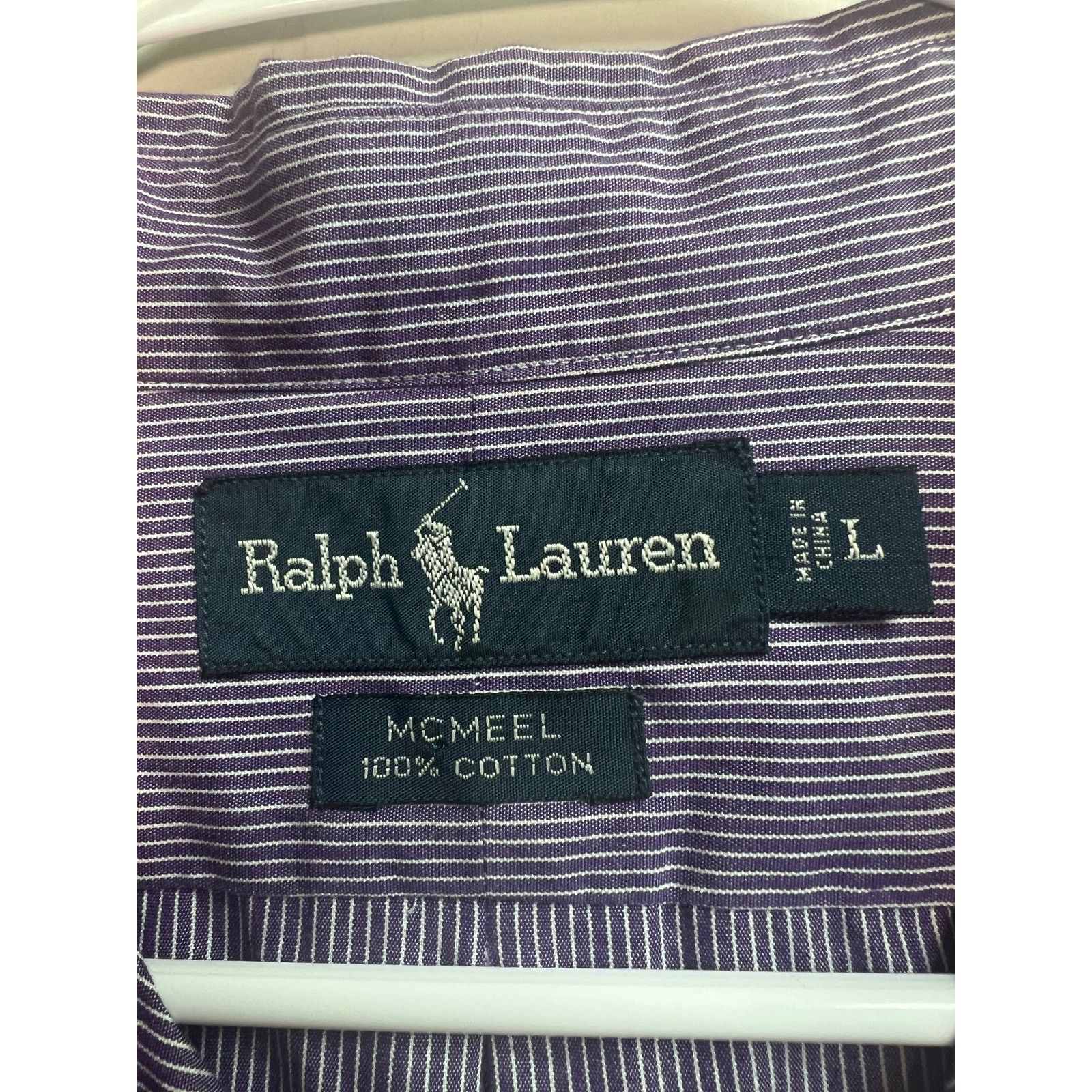 Ralph Lauren Ralph Lauren McMeel Cotton Purple Striped Button Front Men's Size US L / EU 52-54 / 3 - 2 Thumbnail