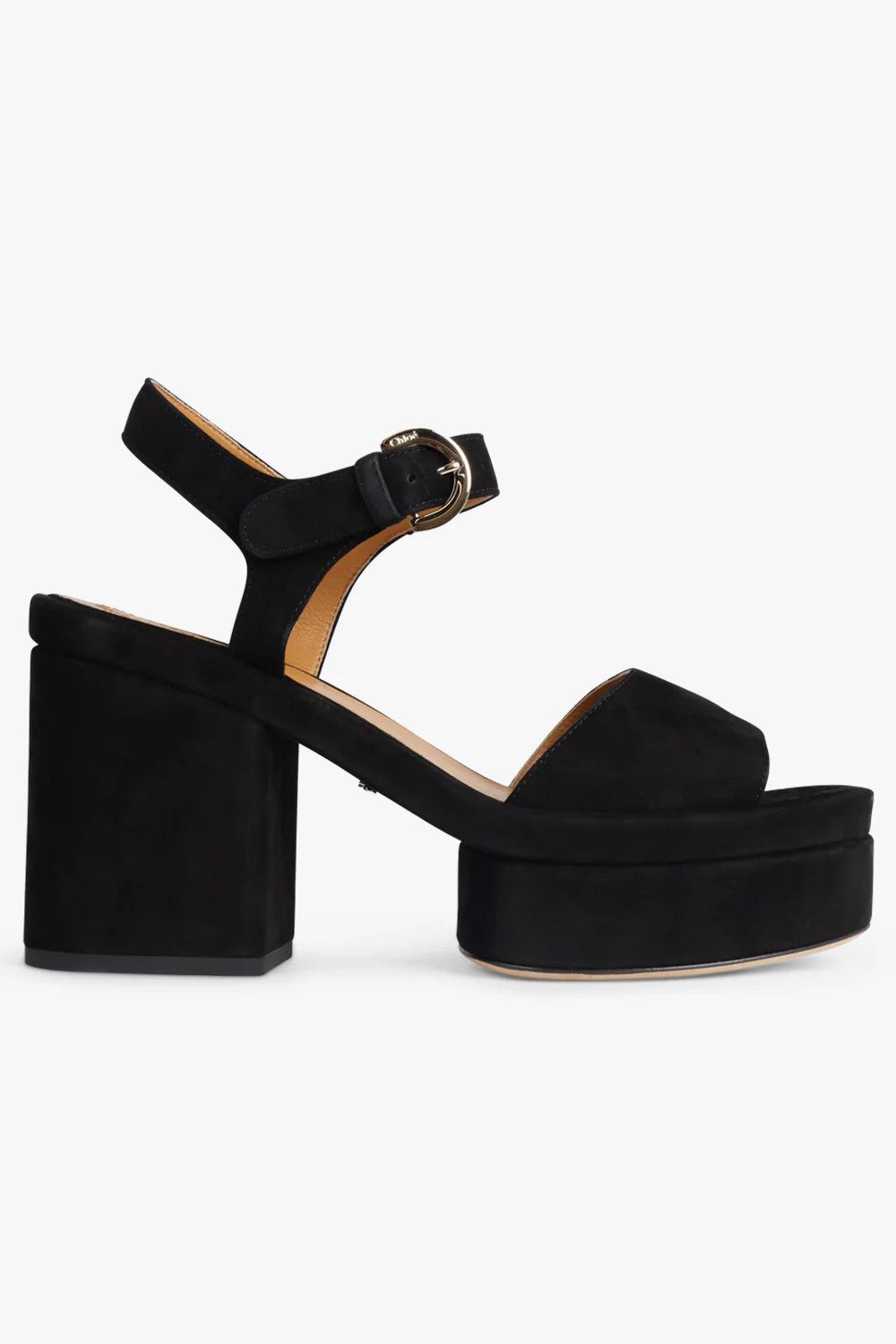 o1loc1c11025 Odina Suede Sandals in Black