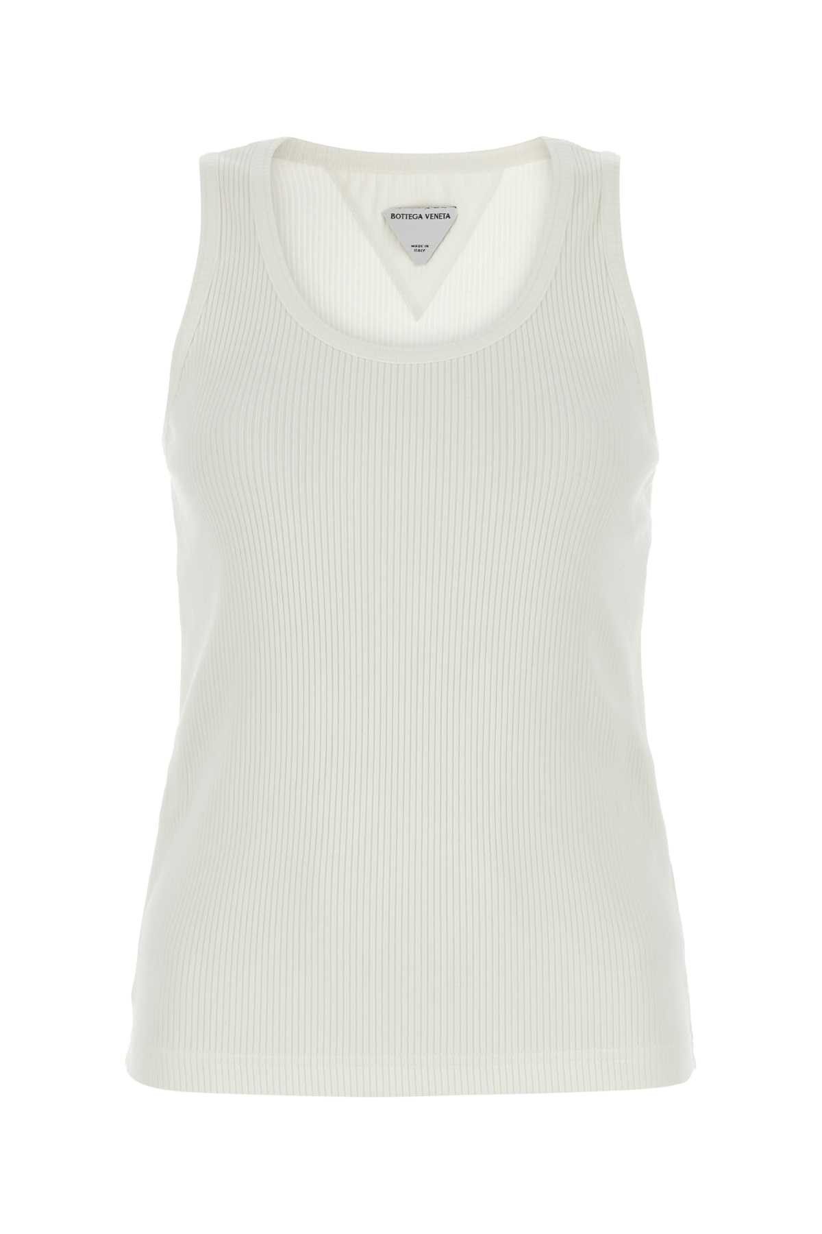 Bottega Veneta White Jersey Tank Top Size L / US 10 / IT 46 - 1 Thumbnail