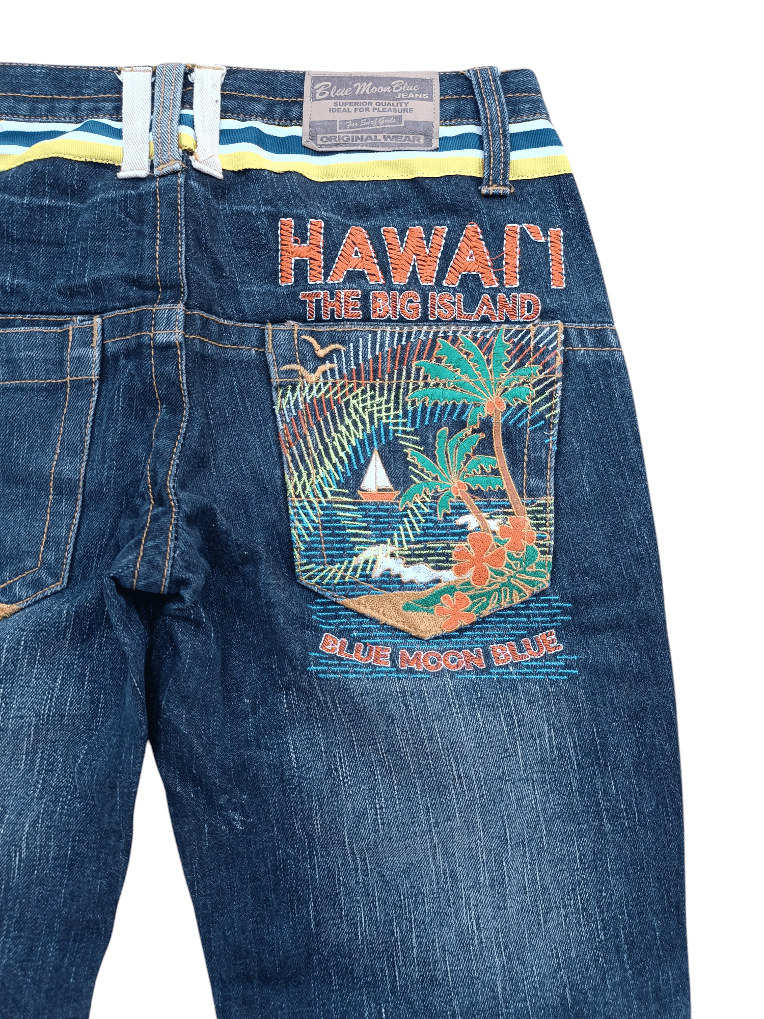Designer VTG BLUE MOON BLUE SIDE STRIPE EMBROIDERY STYLE DESIGN DENIM Size US 30 / EU 46 - 14 Thumbnail