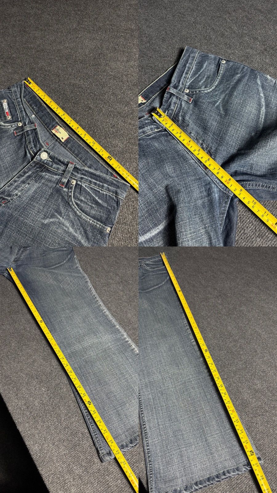 Tommy Hilfiger Retro 90s Tommy Hilfiger Denim Y2K Flare Jeans Low Rise Blue Size 29" - 18 Thumbnail