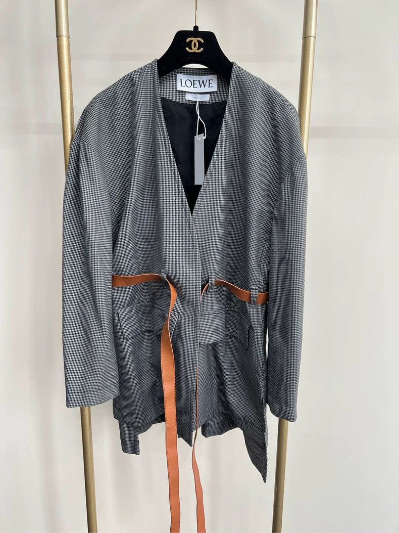 Loewe loewe 34Houndstooth trench coat 2505-Nextarrow Size US S / EU 44-46 / 1 - 1 Thumbnail