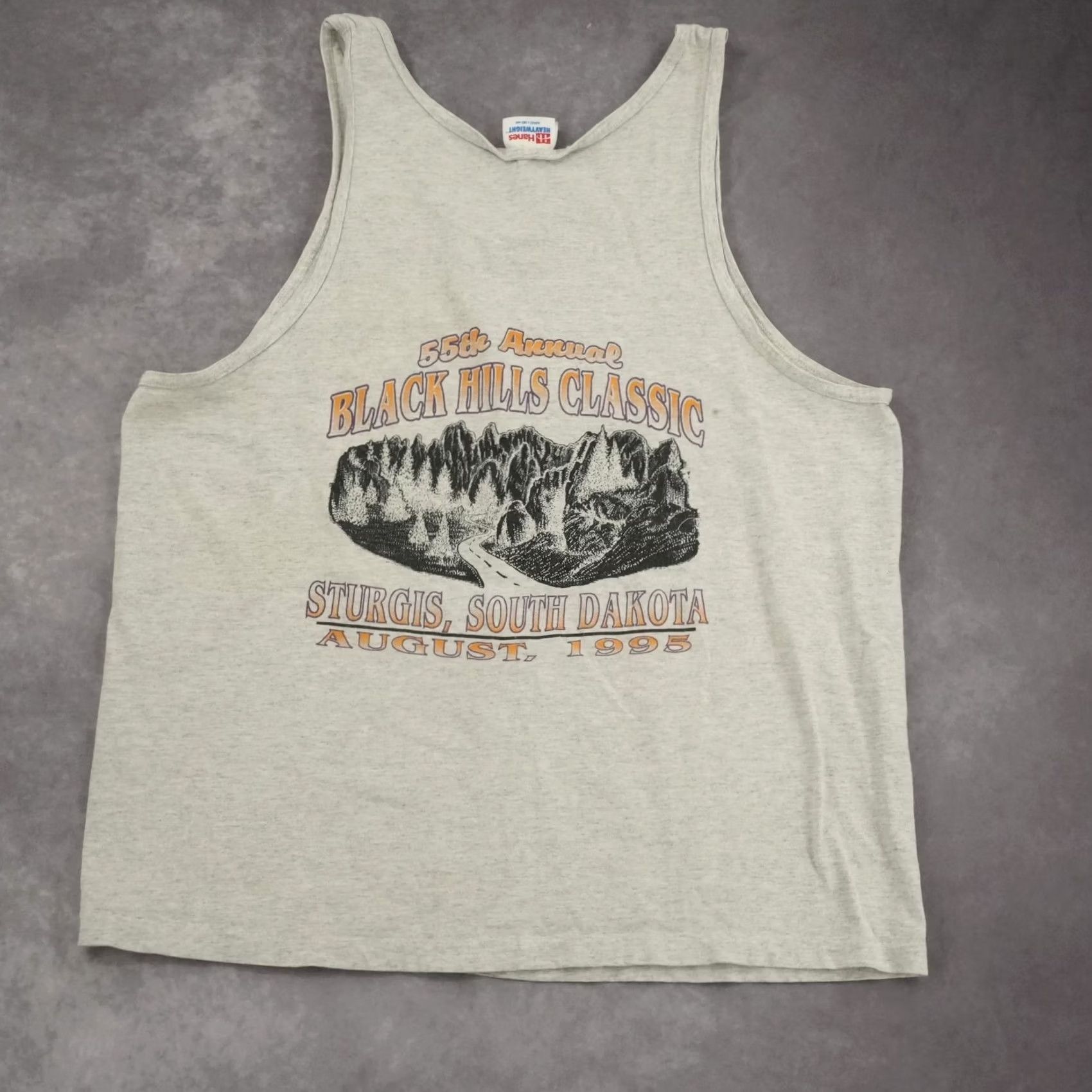 Hanes VINTAGE Hanes Tank Top Adult L White Sturgis 55th Annual 1995 USA Made Mens Size US L / EU 52-54 / 3 - 2 Thumbnail