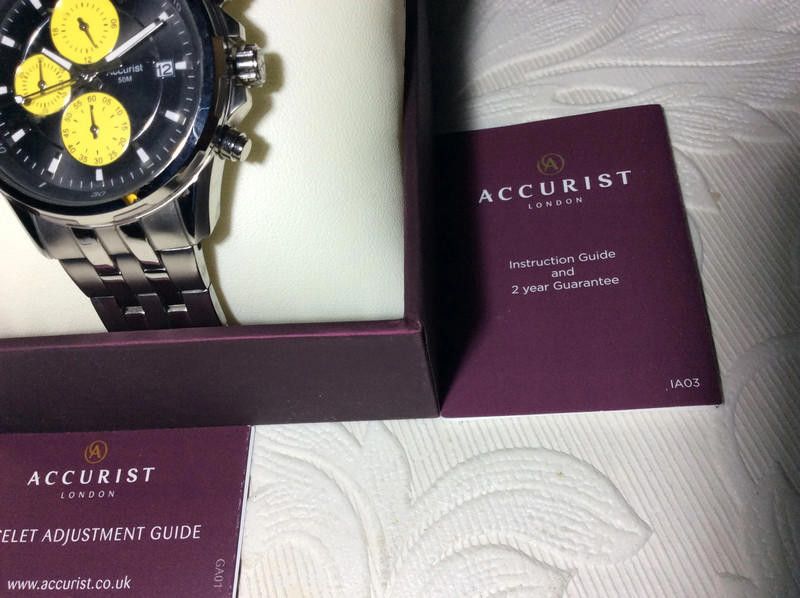 Designer Accurist men's yellow dial stainless steel watch Size ONE SIZE - 4 Thumbnail