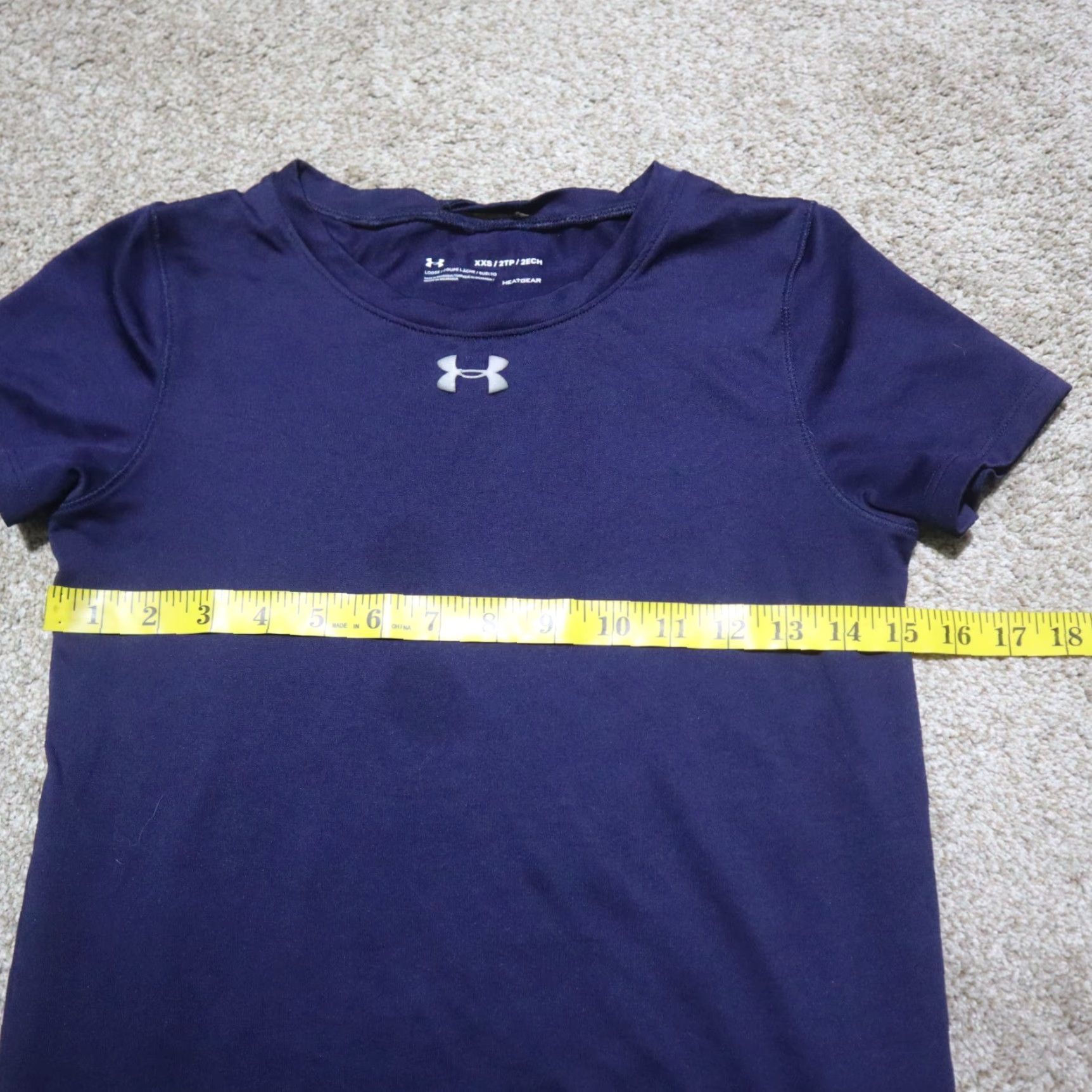 Under Armour Under Armour Heat Gear Shirt Women 2XS XS Pullover Short Sleeve Blue Running Top Shirt Breathable Lightweight All Seasons Casual Activewear Size XXS / US 00 / IT 34 - 3 Thumbnail
