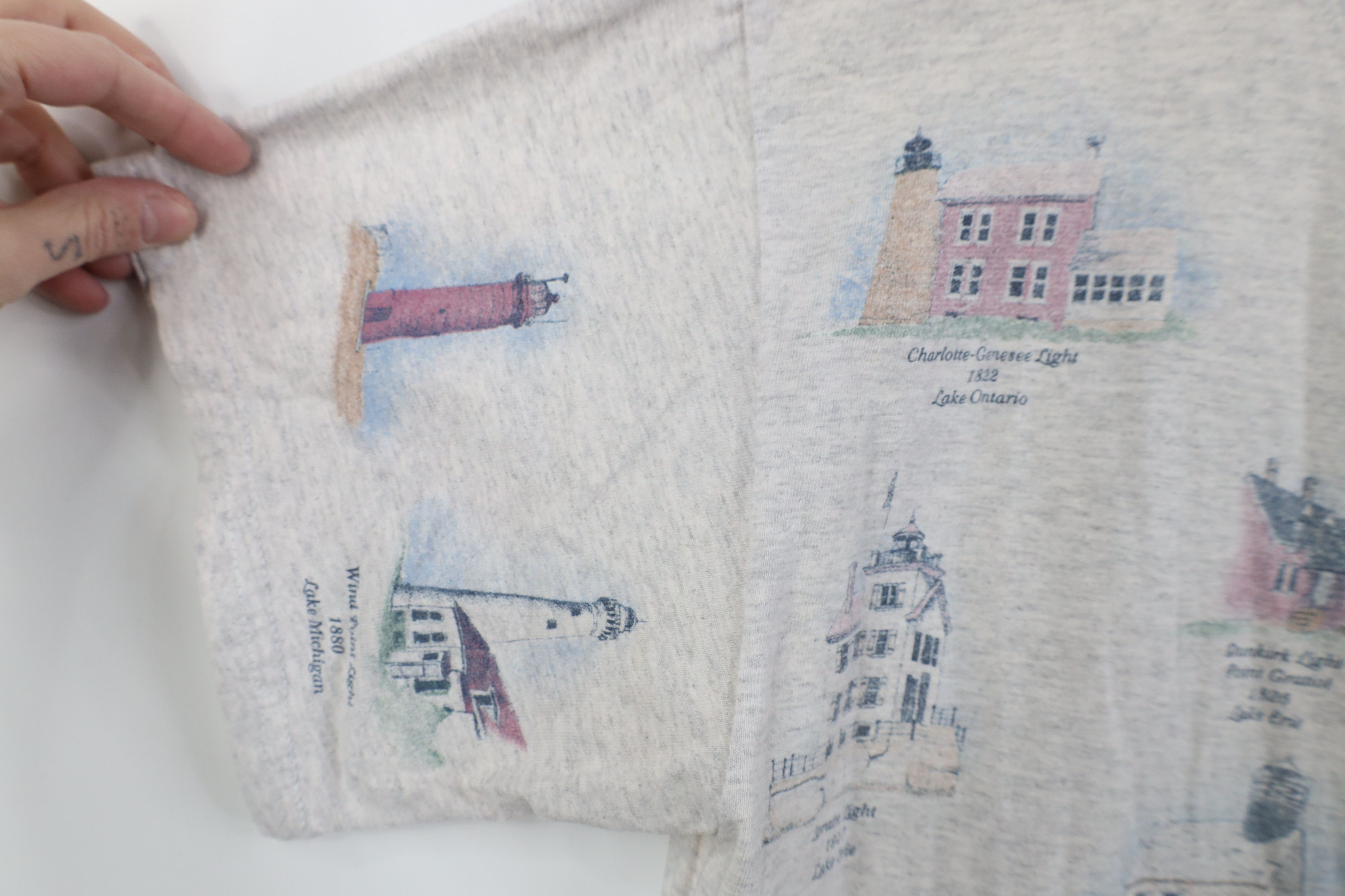 Vintage Vintage 90s Streetwear Lighthouse All Over Print T-Shirt USA Size M / US 6-8 / IT 42-44 - 7 Thumbnail