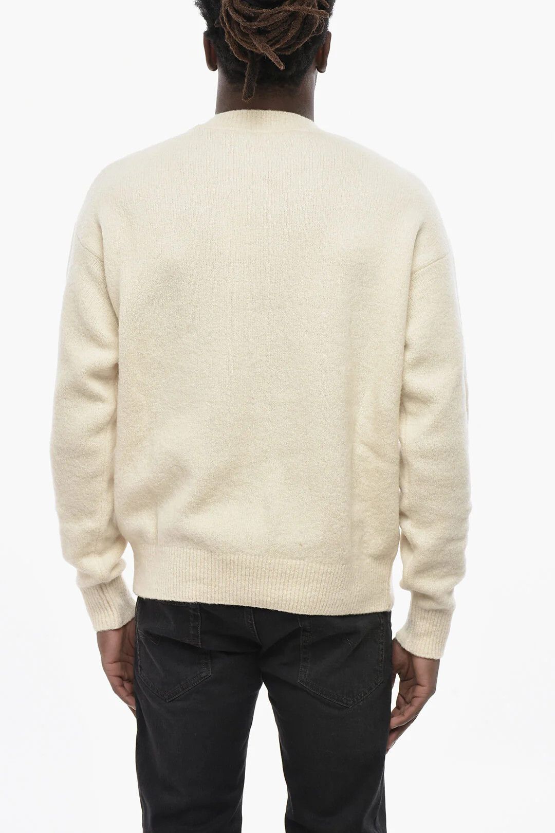 Palm Angels og1mm0326 Crew Neck Sweater in White Size US XXS / EU 40 - 2 Thumbnail