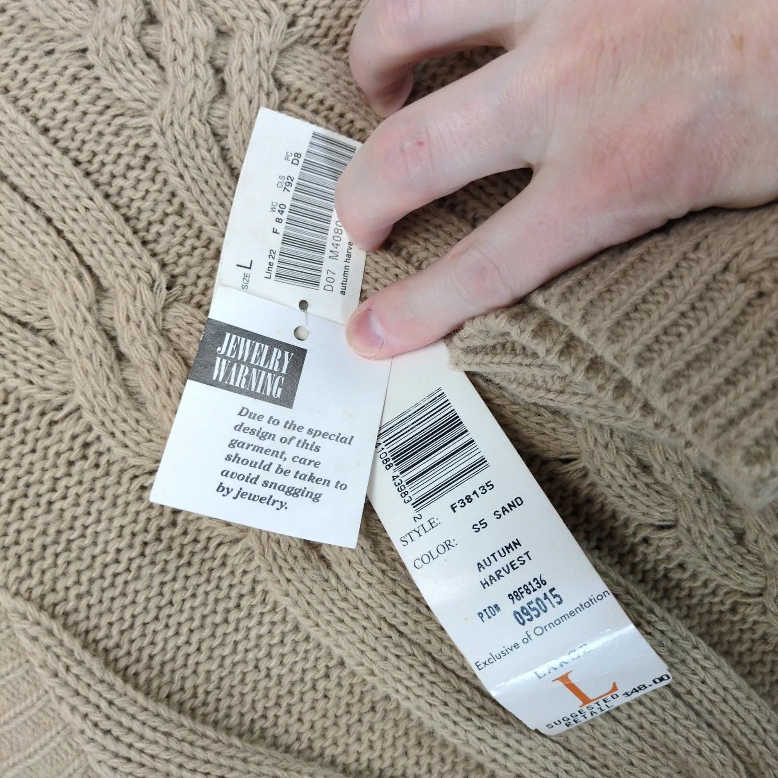 Vintage NWT Vtg Cricket Lane Cardigan Sweater Women's L Cable Knit Size L / US 10 / IT 46 - 4 Thumbnail