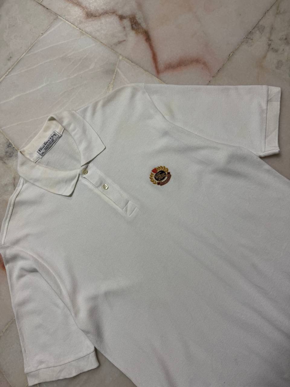 Burberry Vintage 90's Burberrys Polo White Tee Made In England Size US M / EU 48-50 / 2 - 5 Thumbnail