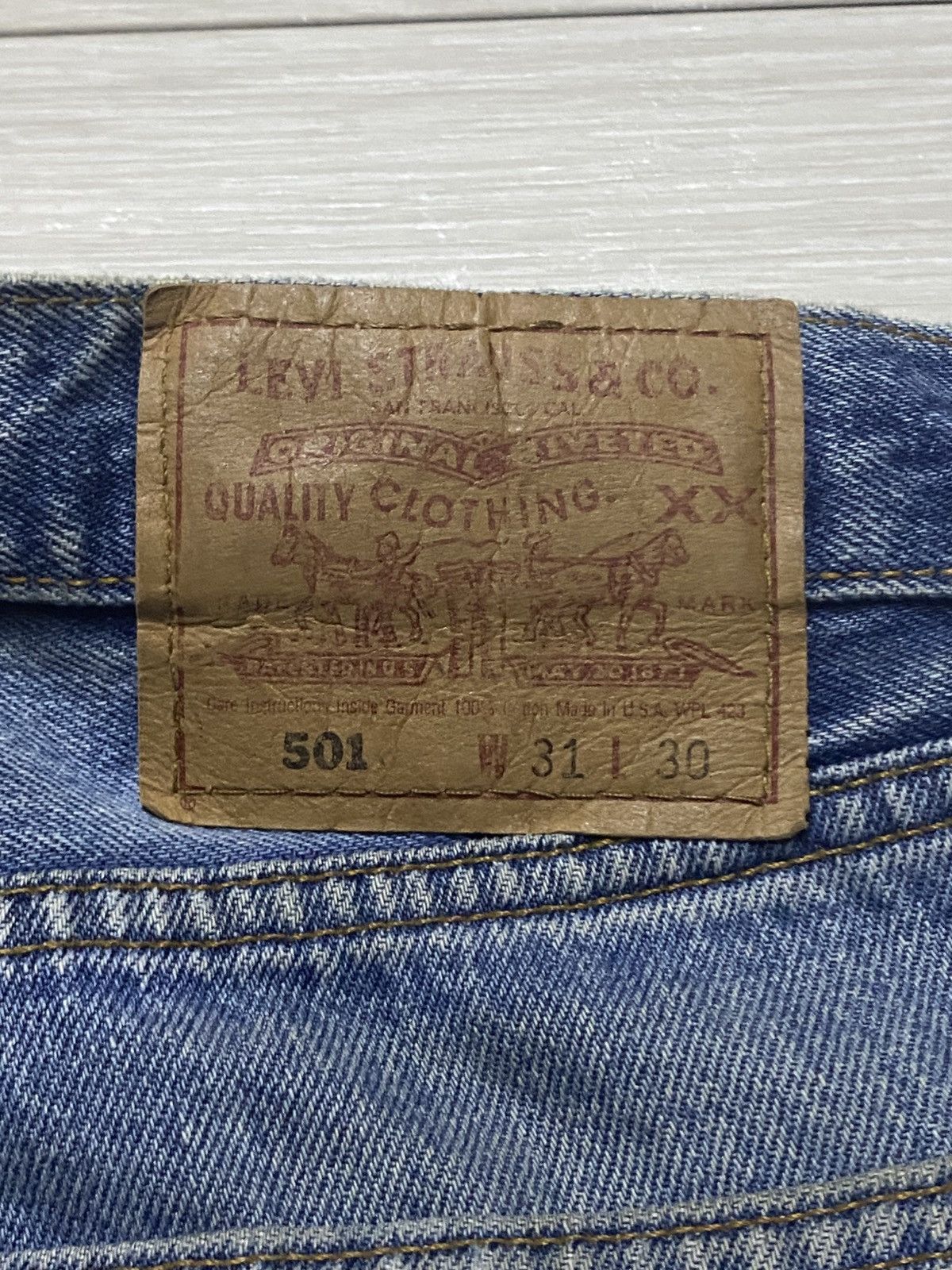 Levi's Levis 501 Y2k Faded Wash Bleach Distressed Jeans Size US 30 / EU 46 - 13 Thumbnail
