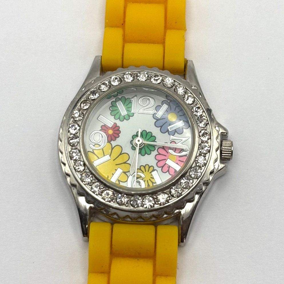 Geneva Silver & Yellow Floral Geneva Watch Size ONE SIZE - 4 Thumbnail