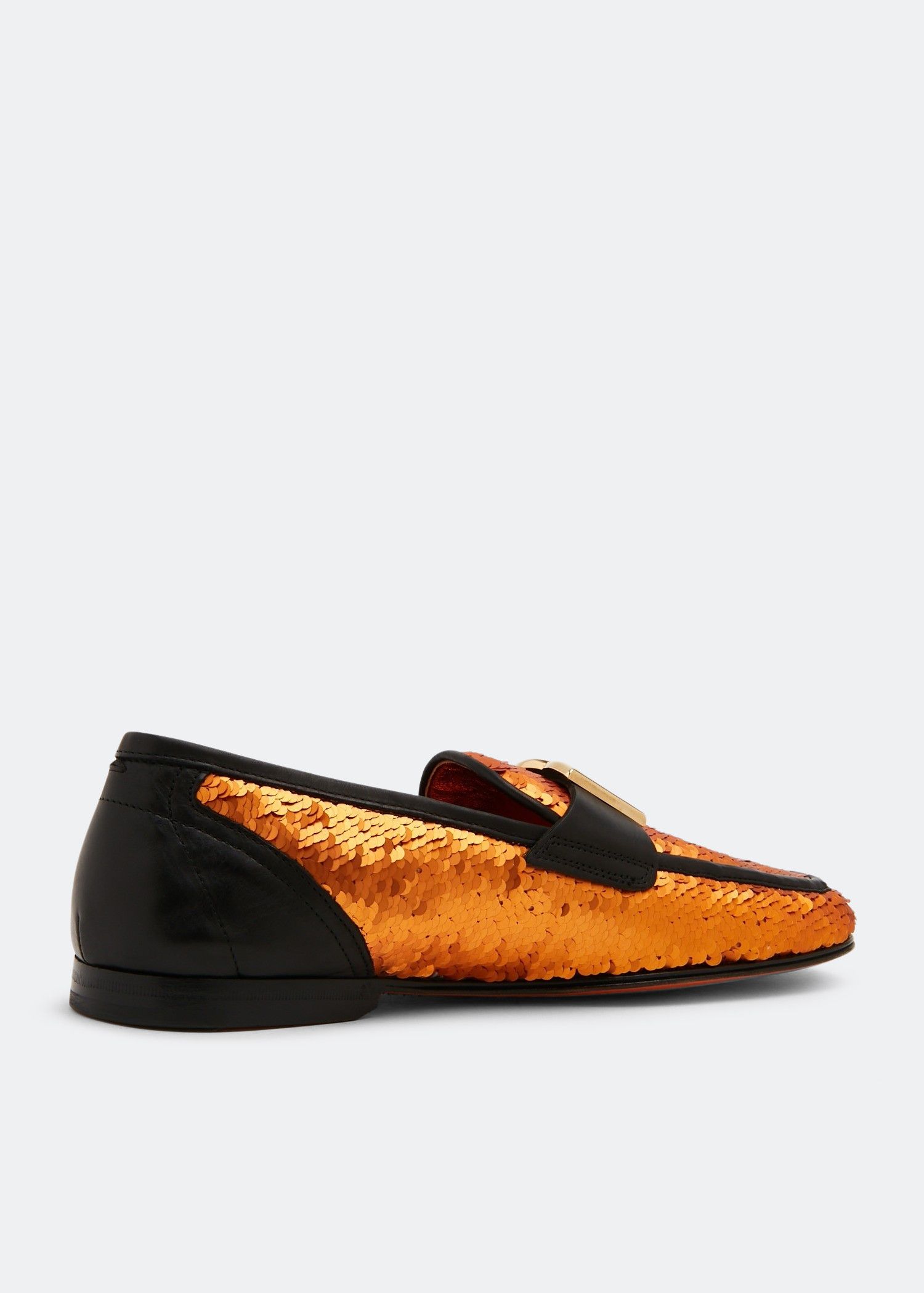 Dolce & Gabbana o1y0125 Leather Logo Loafers in Black/Gold Size US 9.5 / EU 42-43 - 1 Thumbnail