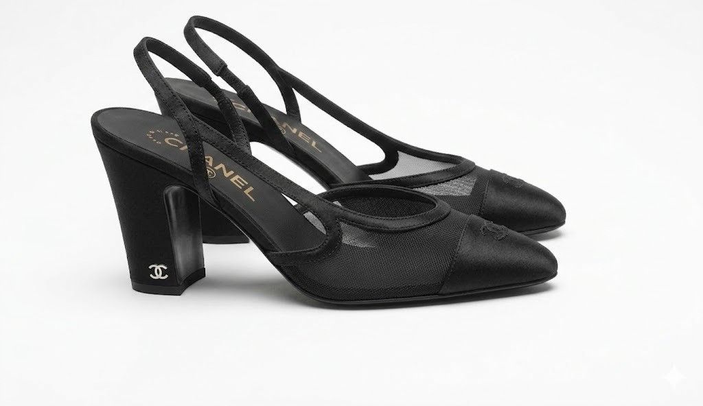 Chanel o1h1sh10526 Grosgrain Slingbacks in Black Size US 8.5 / IT 38.5 - 1 Preview