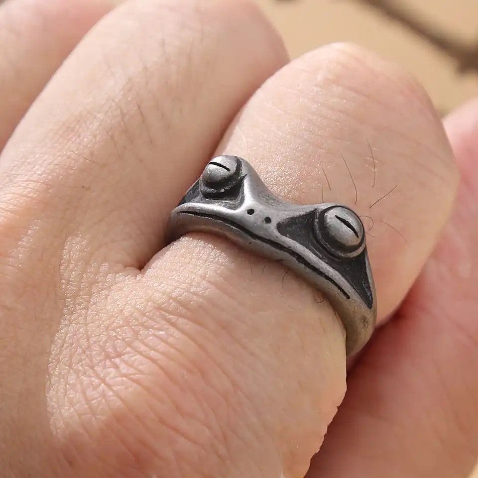 Other × Vintage Vintage Frog Ring Artistic Design Retro Opening Resizable Size ONE SIZE - 4 Thumbnail