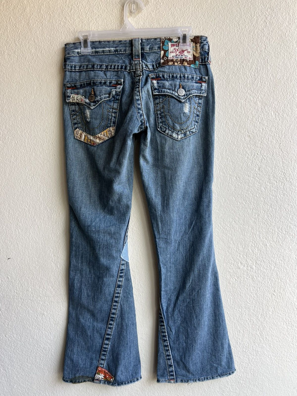 True Religion × Vintage 2000s True Religion Woodstock Patchwork Denim Bootcut Jeans Size 27" / US 4 / IT 40 - 3 Thumbnail