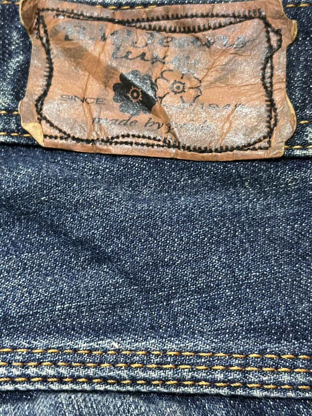 Japan Blue Vintage Blue Way Flare Mudwash Grunge Denim Size US 33 - 7 Thumbnail
