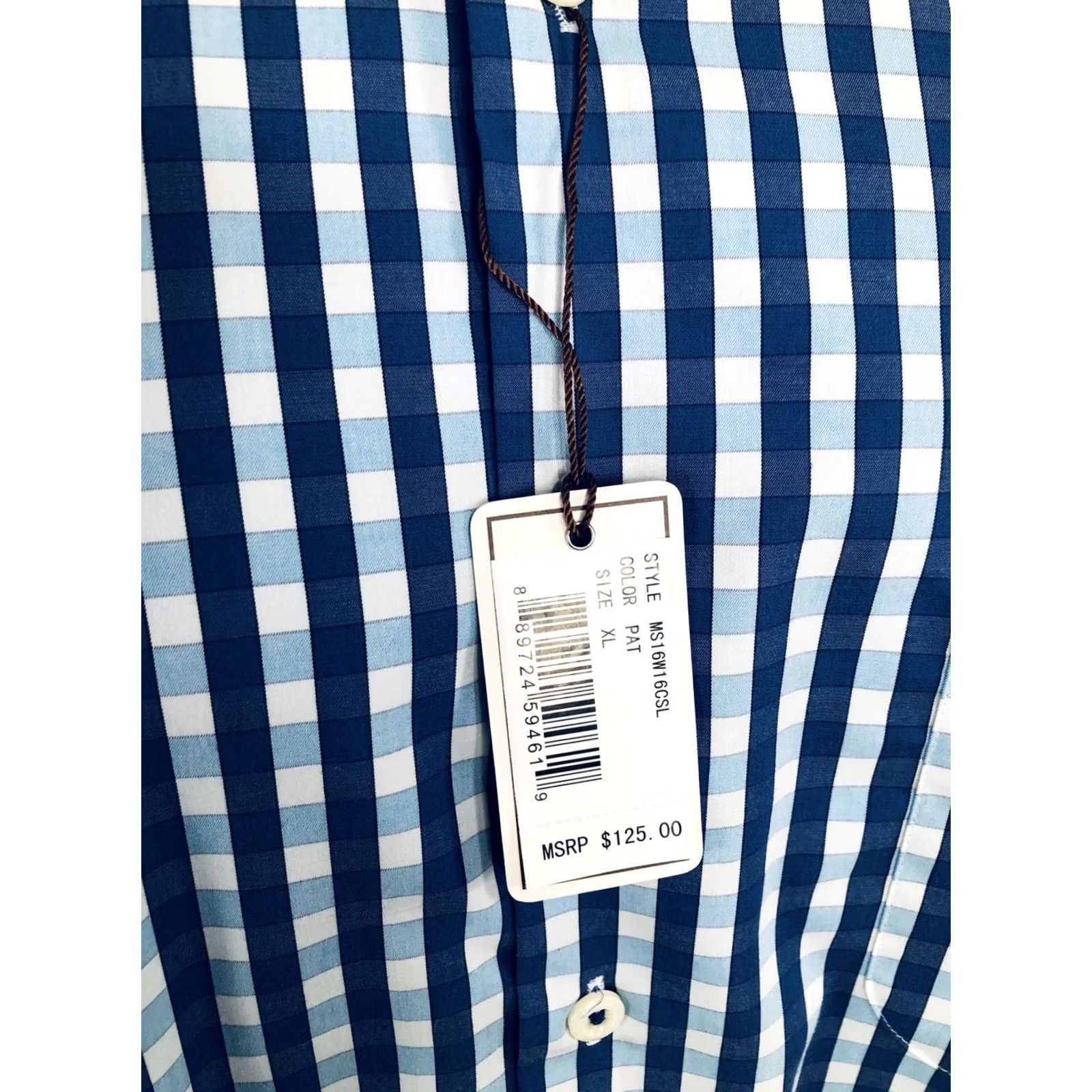 Peter Millar Peter Millar / Seaside Finish - XL Shirt - Plaid Check - Blue / White - Button-Up - Long Sleeve - Men Size US XL / EU 56 / 4 - 5 Thumbnail