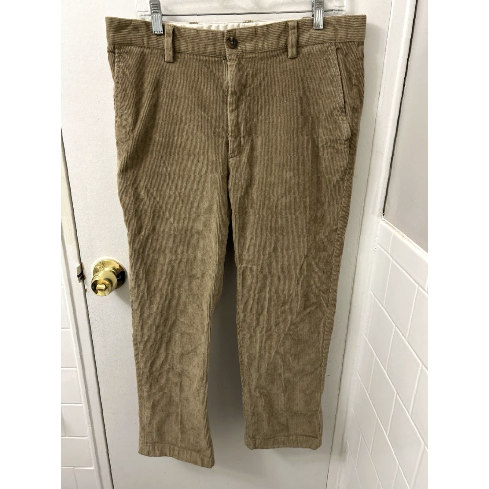Vintage LL Bean Corduroy Pants Mens 33x28 Tan Stretch YKK Classic Fit 502835 Khakis Pants Men Beige Straight Front 5-Pocket Casual Workwear Vintage No N/A Size US 33 - 2 Thumbnail