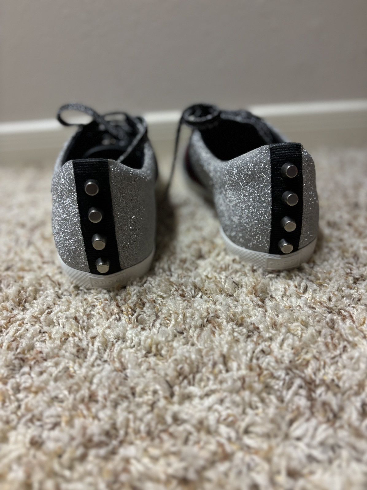 Gucci Gucci Glitter Silver Striped Sneakers Bambi Size US 8.5 / EU 41-42 - 3 Thumbnail