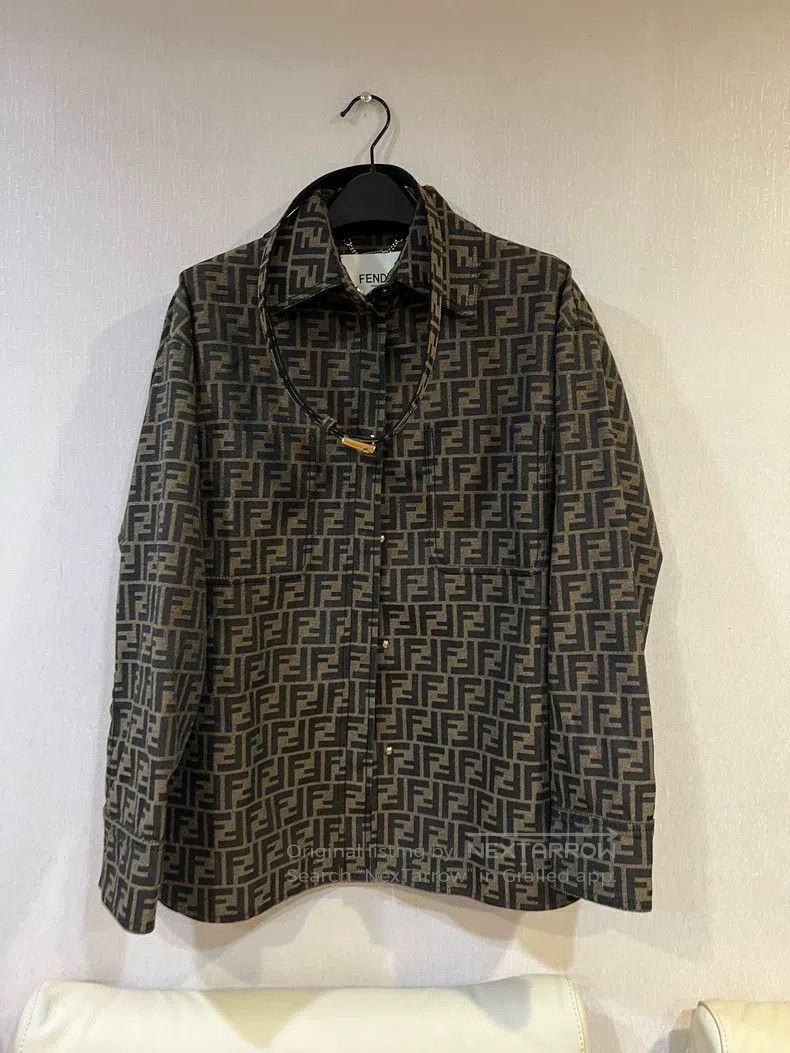 Fendi Fendi FF Full-Print Jacquard Shirt Jacket Size 4XL / US 24-26 - 1 Thumbnail