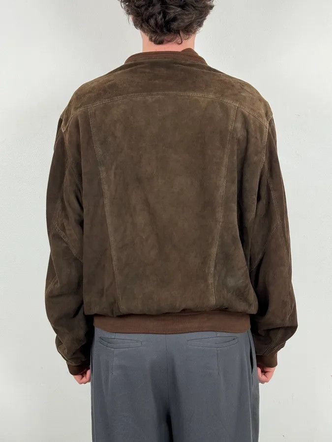 Vintage Massimo Rebecchi Buttoned Brown Suede Leather Jacket Size US L / EU 52-54 / 3 - 3 Thumbnail