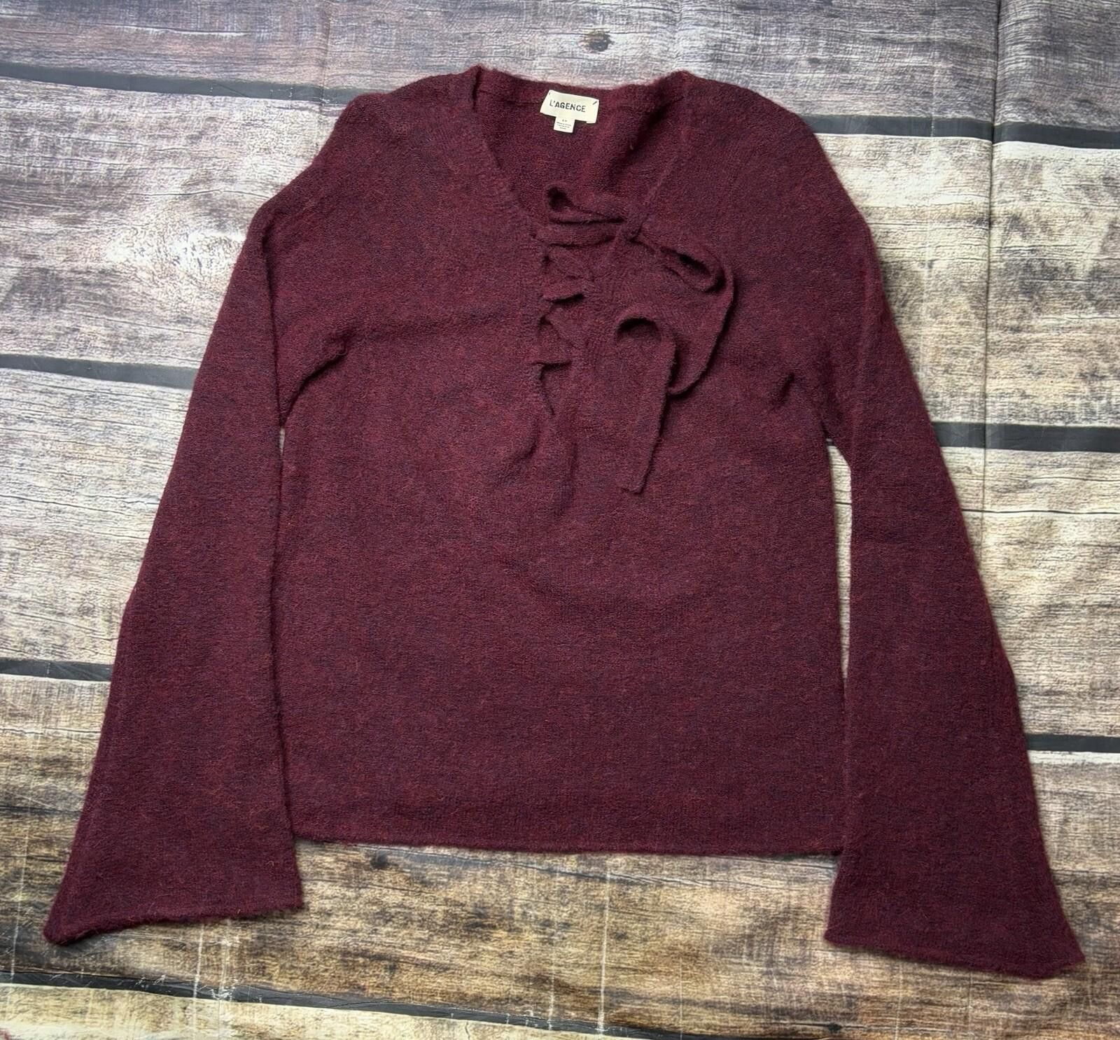 Other L'Agence Sweater Womens Small Tie Wool Alpaca Kimono Sleeve Size S / US 4 / IT 40 - 1 Thumbnail