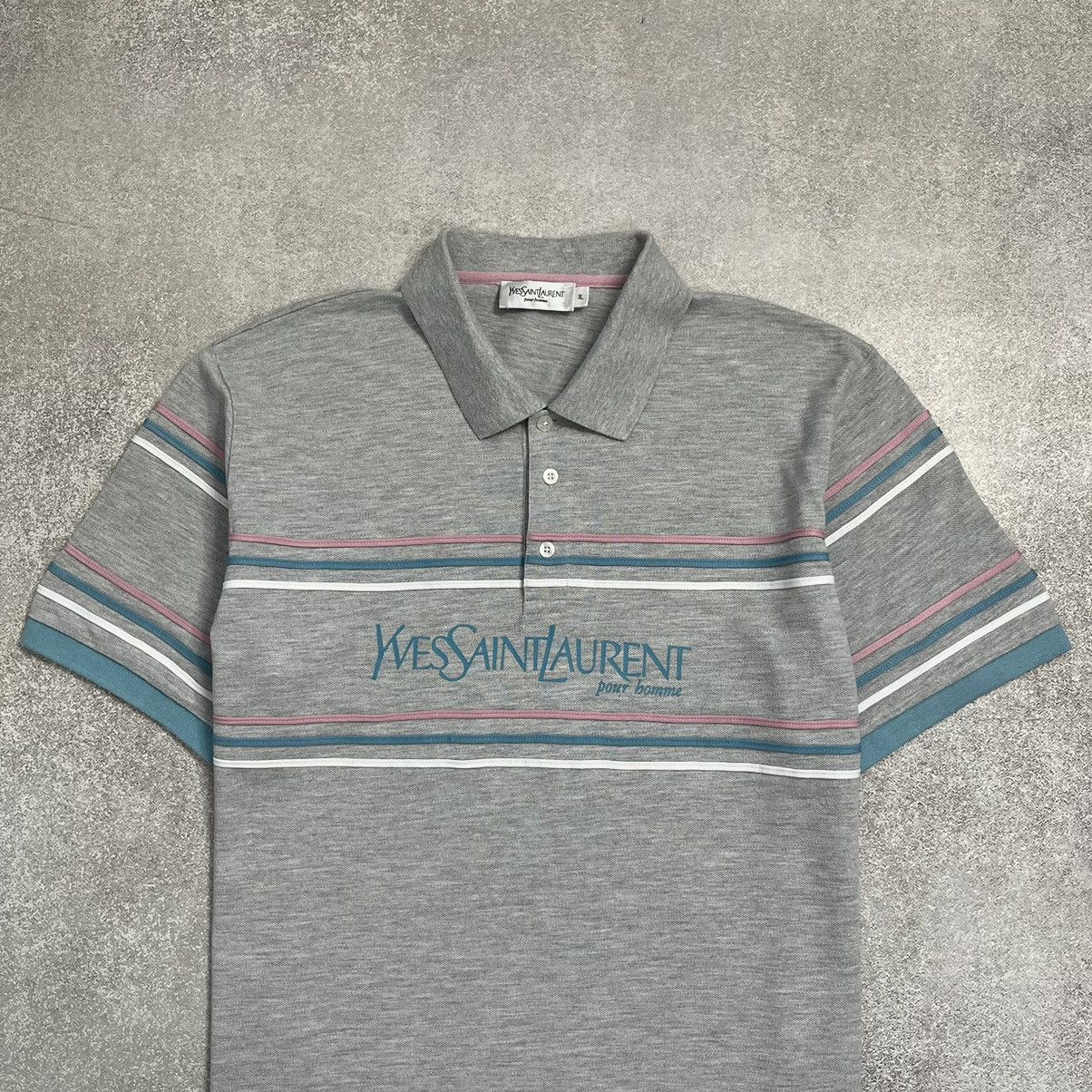 Vintage × Yves Saint Laurent Vintage Y2k Yves Saint Laurent YSL Polo Shirt Big Logo Size US XL / EU 56 / 4 - 3 Thumbnail