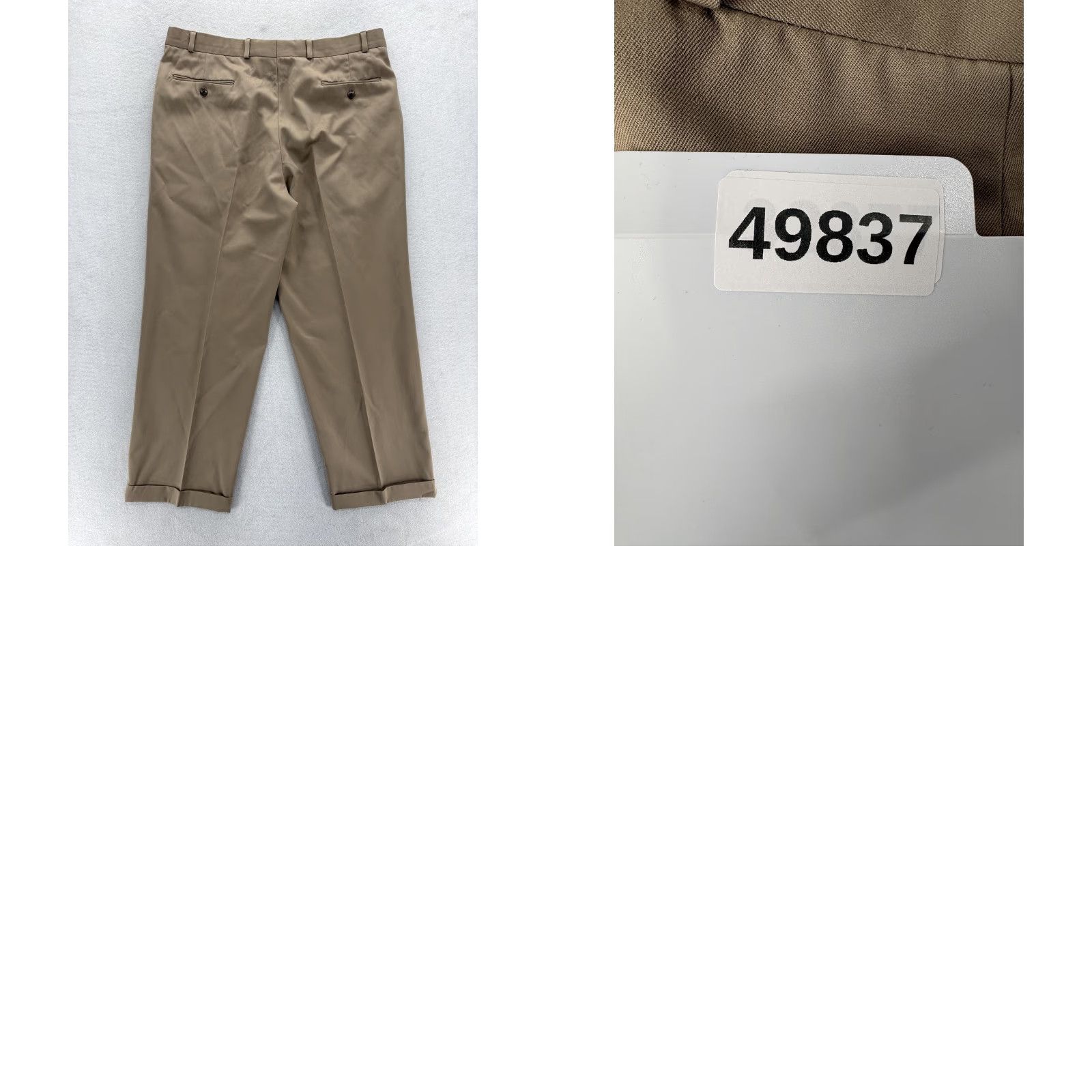 Ralph Lauren VINTAGE Polo University Ralph Lauren Dress Pants Mens 36x28 Wool Pleated Cuffed Beige 90s Boy Mens Pants Size US M / EU 48-50 / 2 - 9 Thumbnail