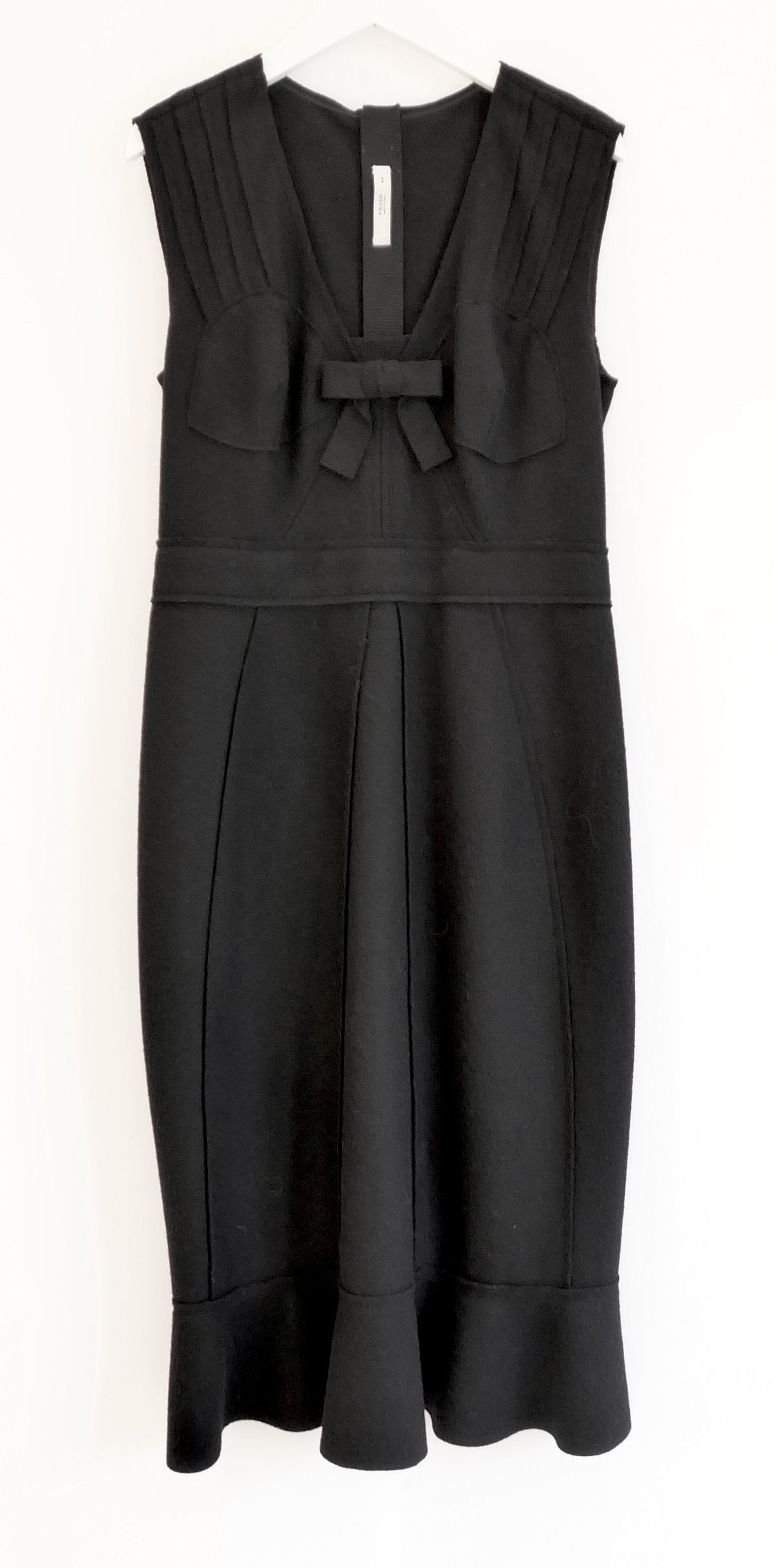 Prada Prada Fall 2008 Black Wool Felt Corset Bust Dress Size M / US 6-8 / IT 42-44 - 1 Thumbnail