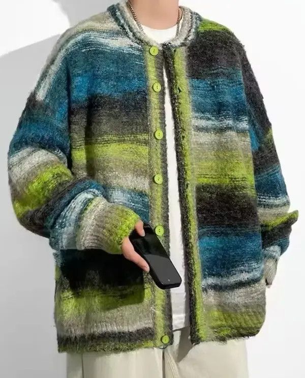 Japanese Brand Kurihara x Misa Striped Sweater Casual Cardigan Size US XL / EU 56 / 4 - 5 Thumbnail