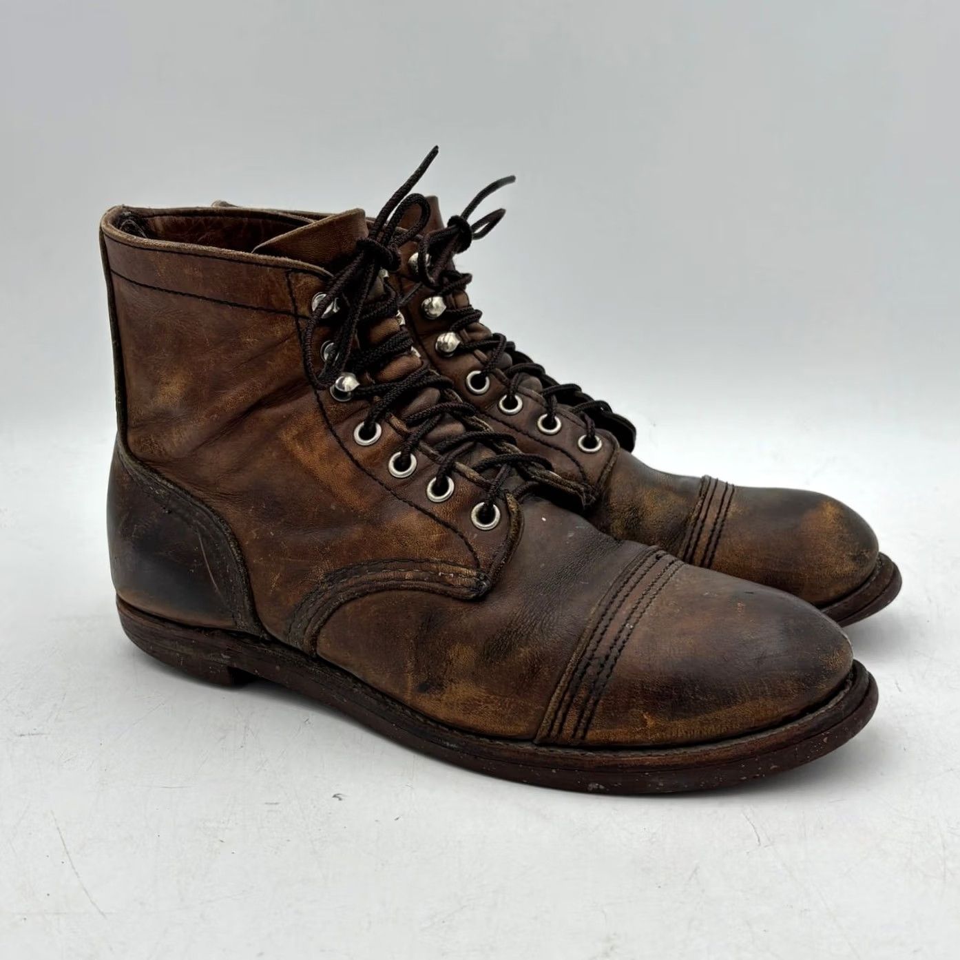 Red Wing Red Wing Work Boots Men's 7.5D Workwear Leather 6 Inch Iron Ranger Combat Brown Size US 8 / EU 41 - 2 Thumbnail