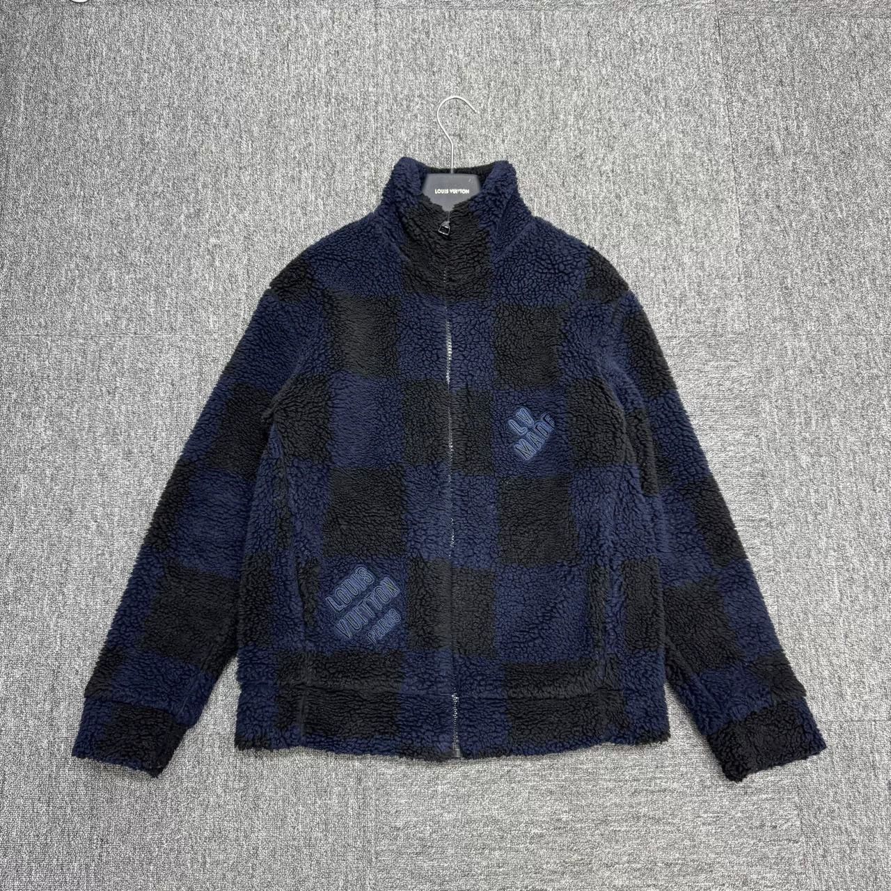 louis vuitton checkerboard teddy coat