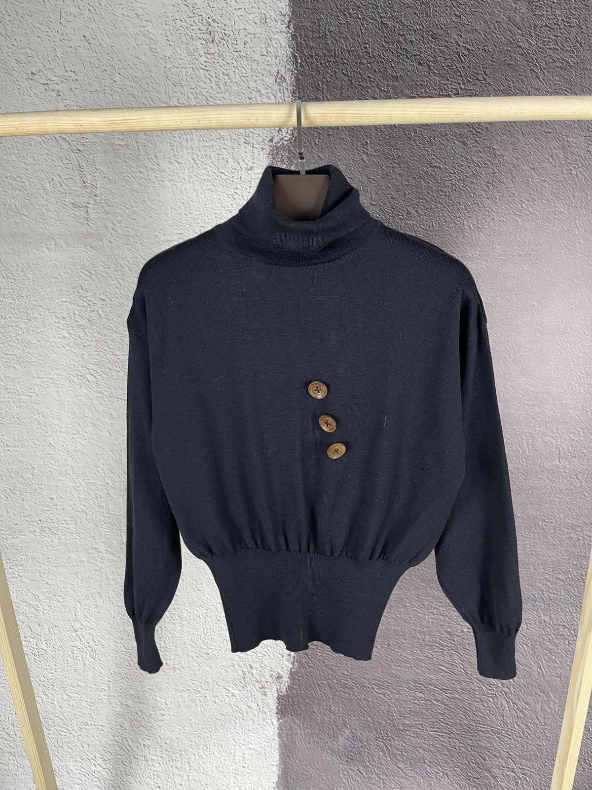Escada Escada by Margaretha Ley black wool button sweater Size M / US 6-8 / IT 42-44 - 1 Thumbnail