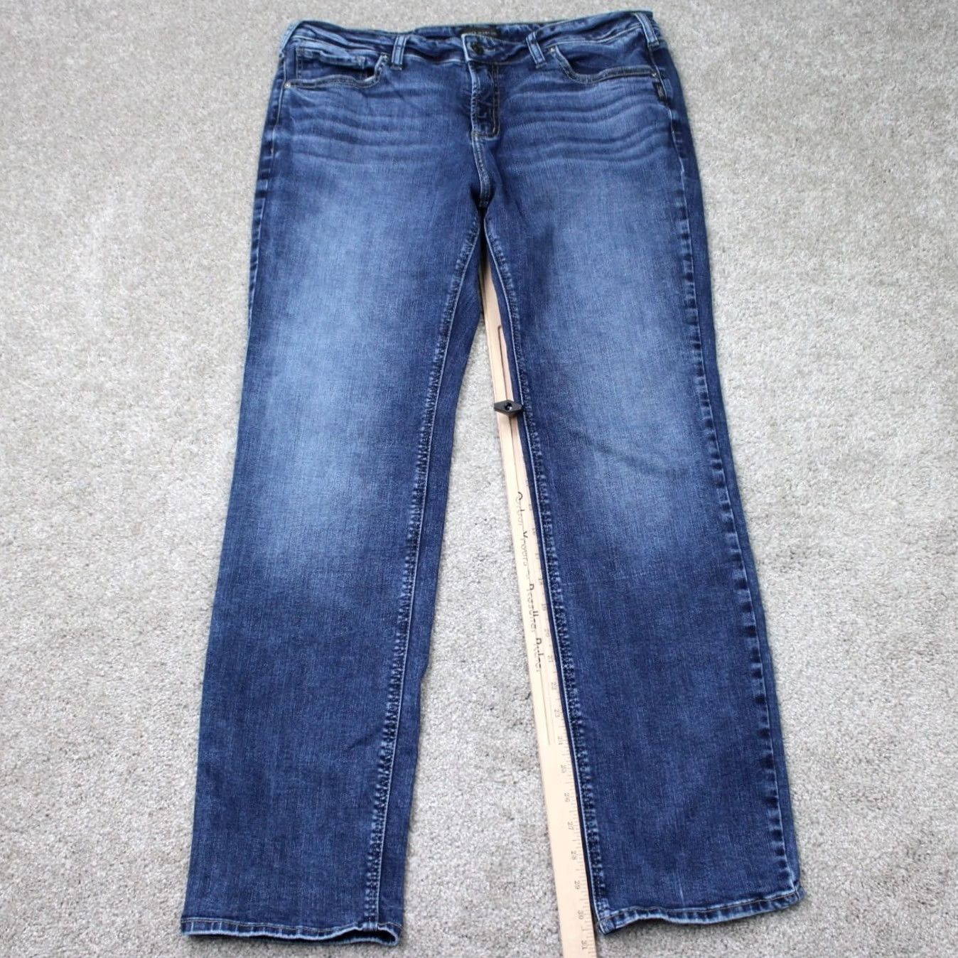 Silver Jeans Co. Silver Jeans Mens 34x31 Blue Suki Straight 5-Pocket Denim Jeans Reach 90s Hip Hop Cowboy Rock Y2K Mens Regular 34x31 Blue Denim Jeans Size US 34 / EU 50 - 3 Thumbnail