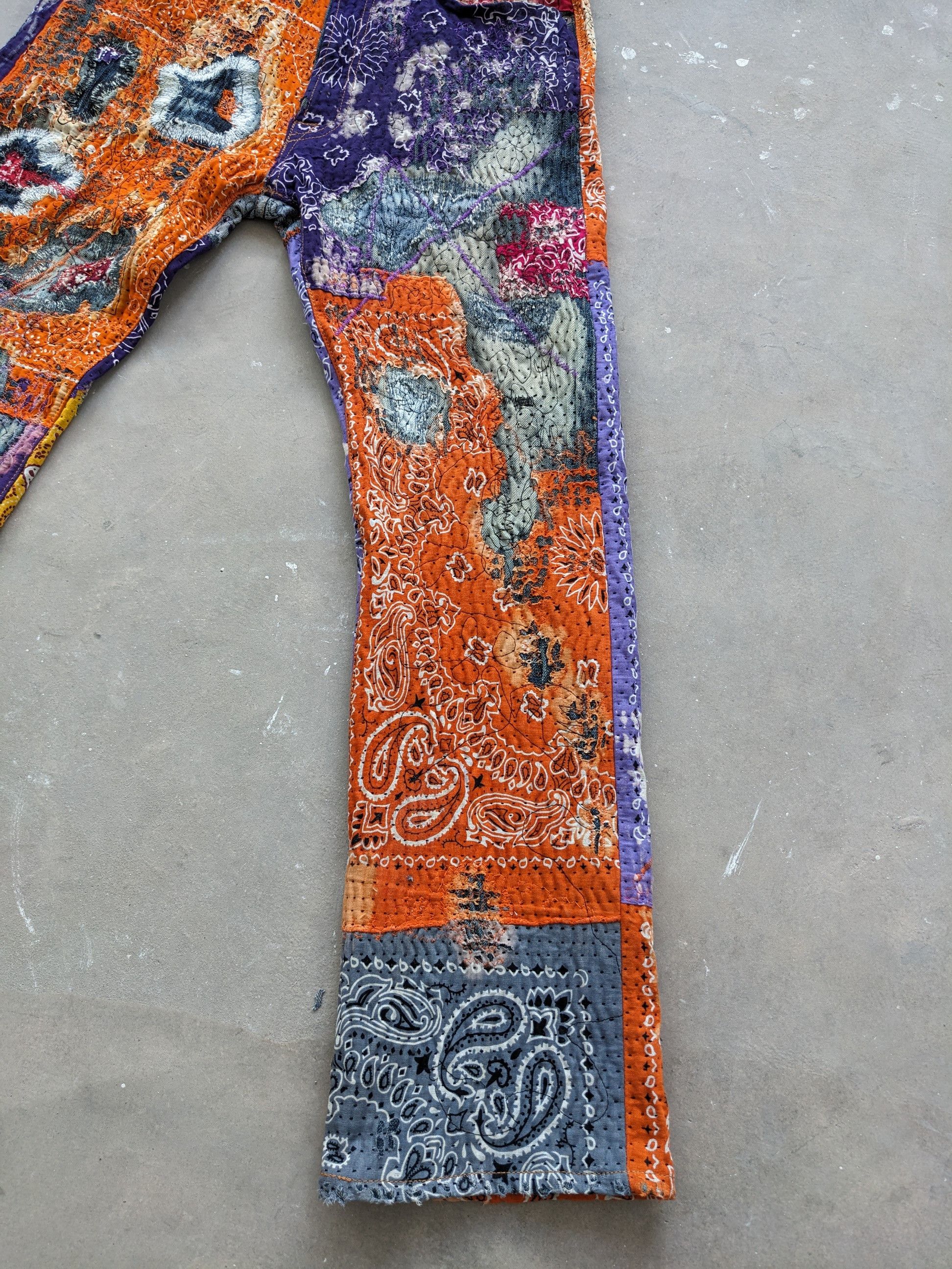 Art Comes First × Japanese Brand × Kapital 1/1 World Kapital Reconstruction Denim Bandana Over Design Size US 35 - 6 Thumbnail