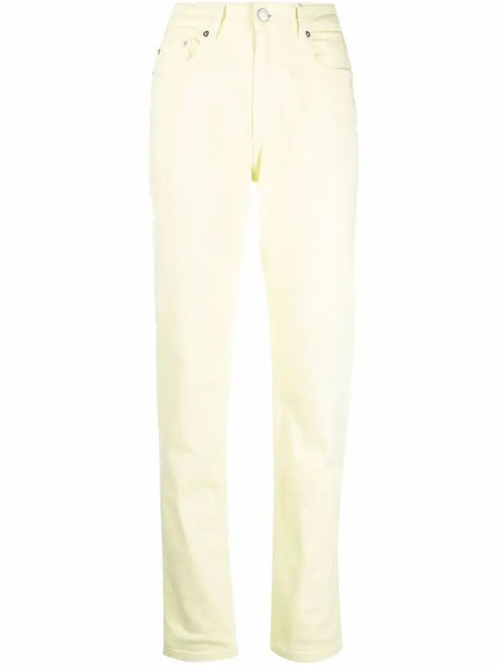 o1mle1224 Straight Leg Denim Jeans in Light Yellow