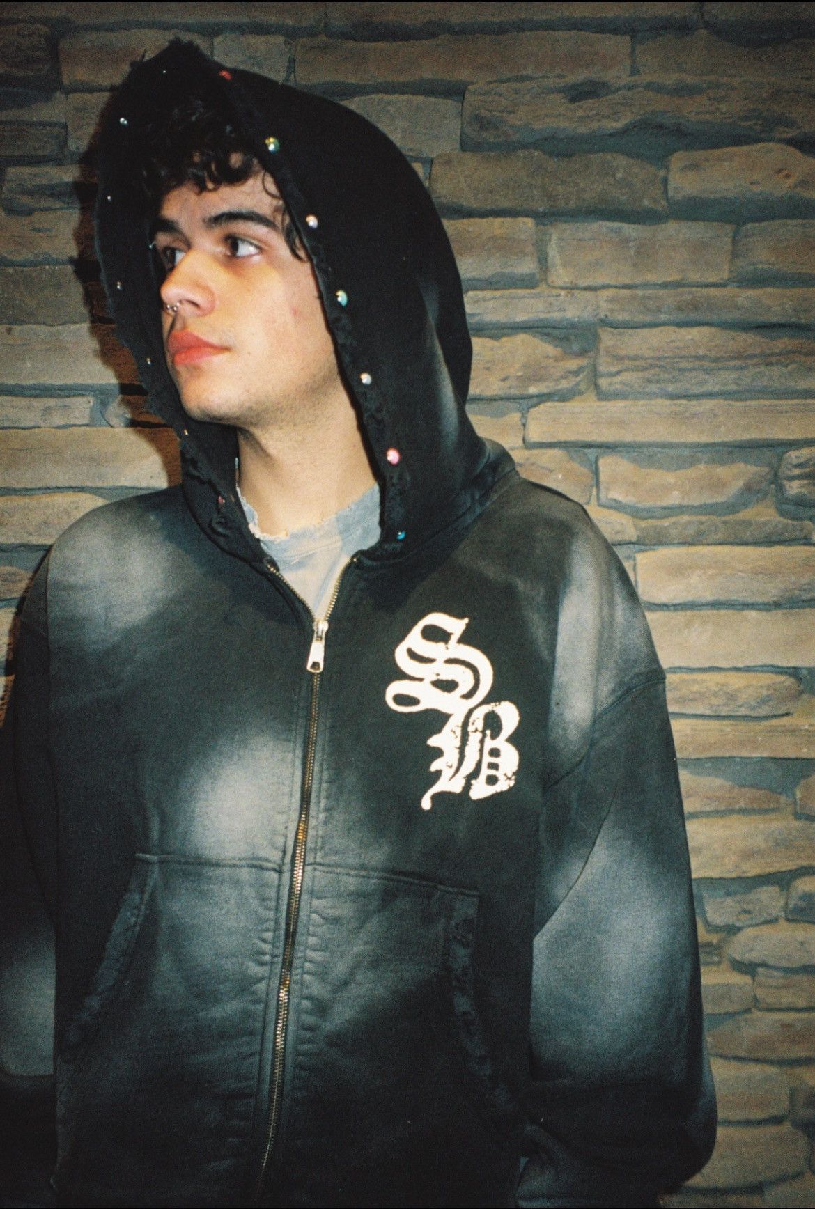 Vintage streetwear zip hoodie