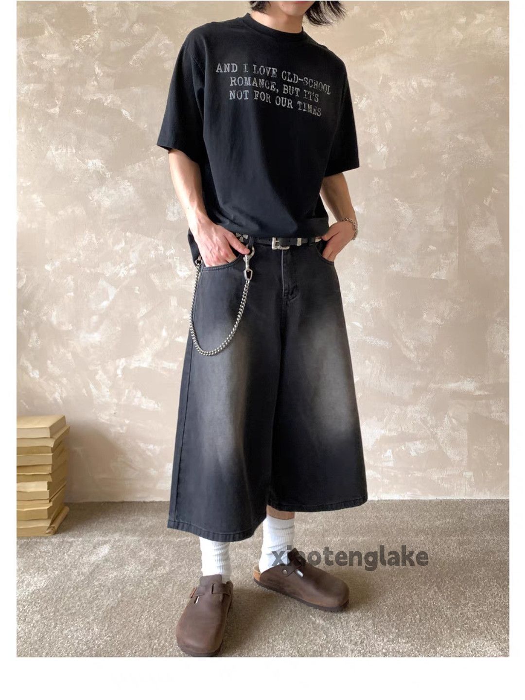 Jean Unisex washed faded cleanfit yuppie y2k flared shorts Size US 32 / EU 48 - 1 Thumbnail