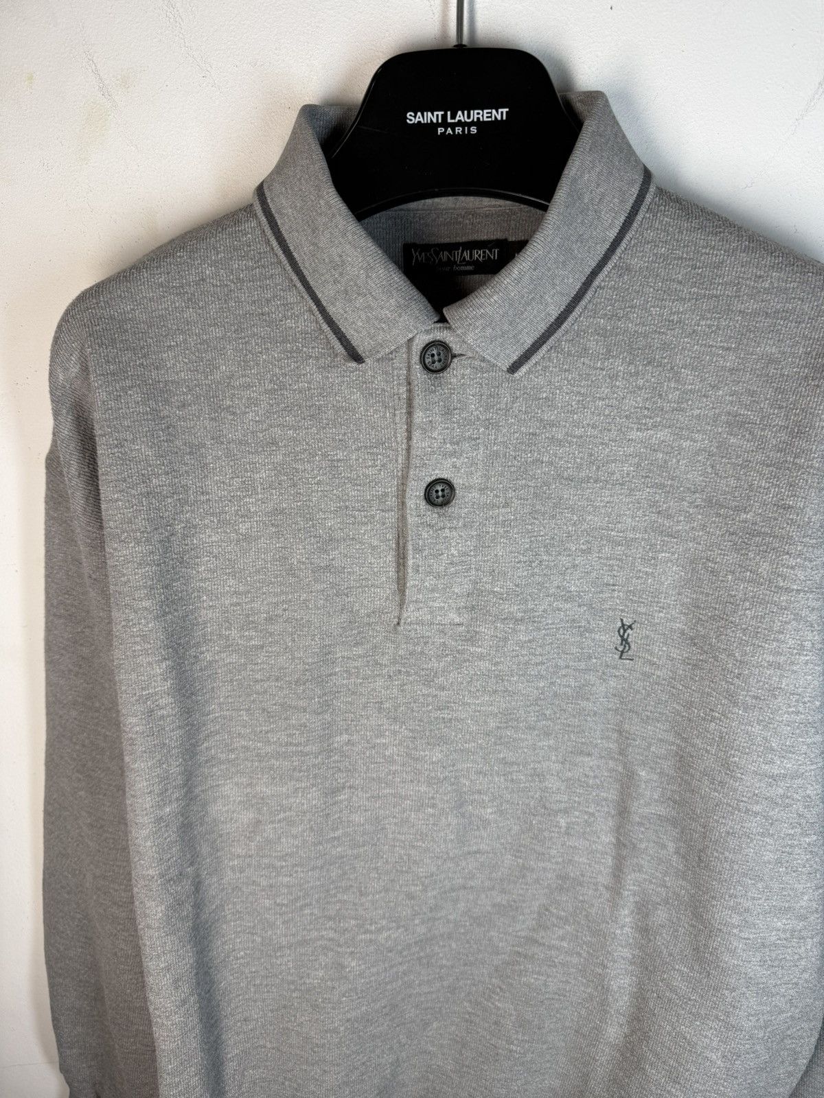 Yves Saint Laurent 90s YSL Sweatshirt 1/4 Grey Vintage Sweater Quarter Zip Size US M / EU 48-50 / 2 - 20 Thumbnail