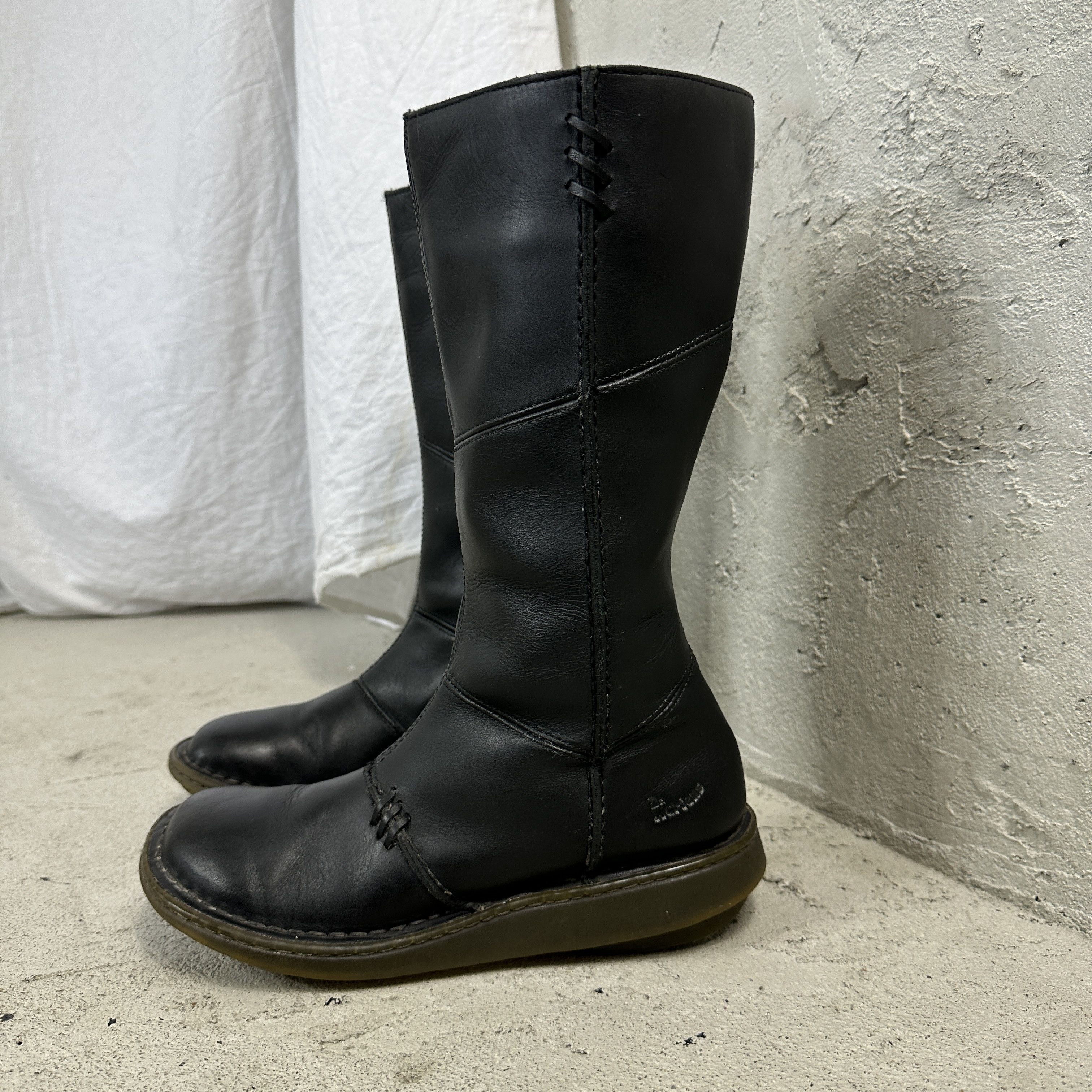 Vintage Vintage Avant Garde Y2K Martens Moto Leather Boots Size US 9 / IT 39 - 3 Thumbnail