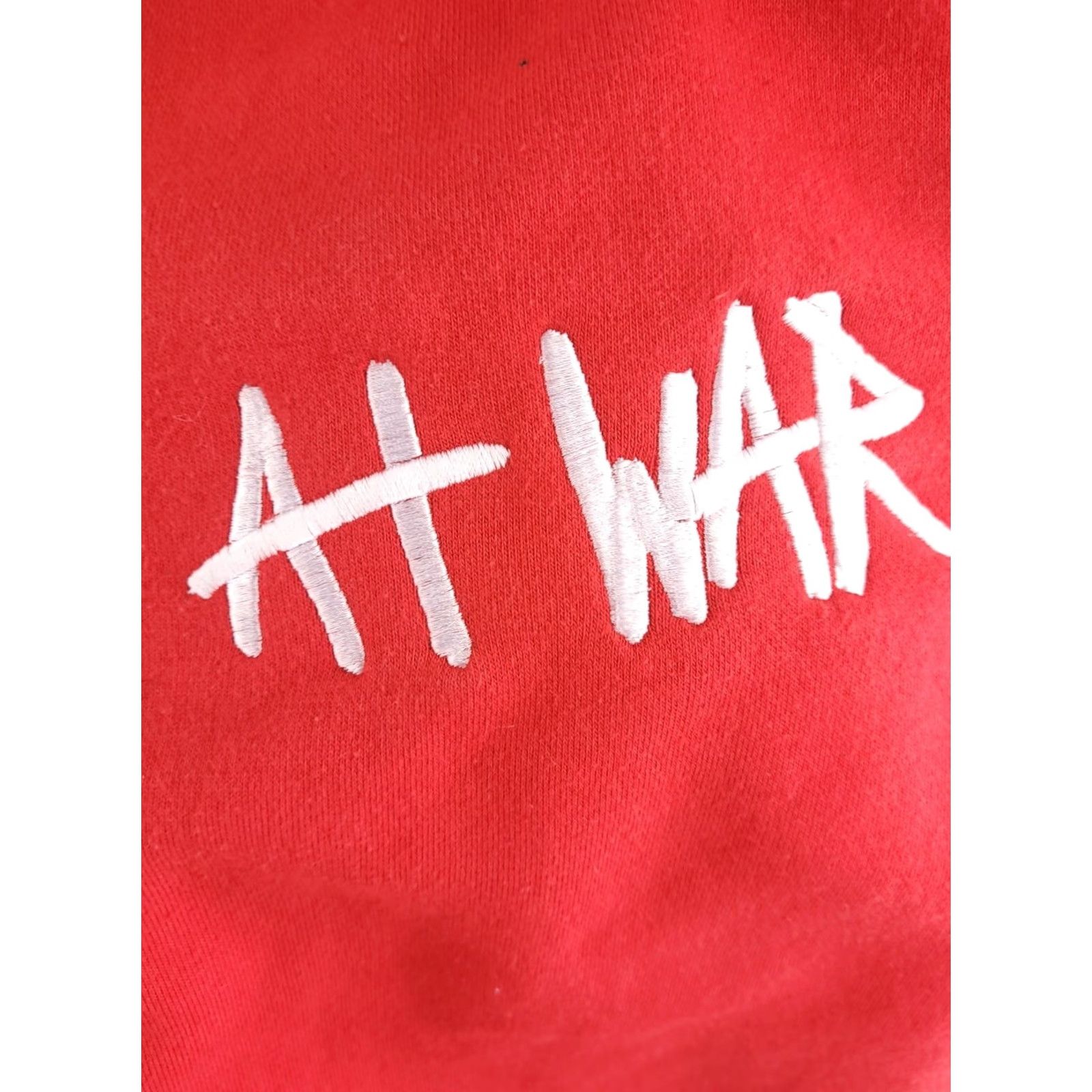 Vintage At War Worldwide Sweatpants Mens Medium Cuffed Joggers Red Streetwear Red Size US 31 - 3 Thumbnail