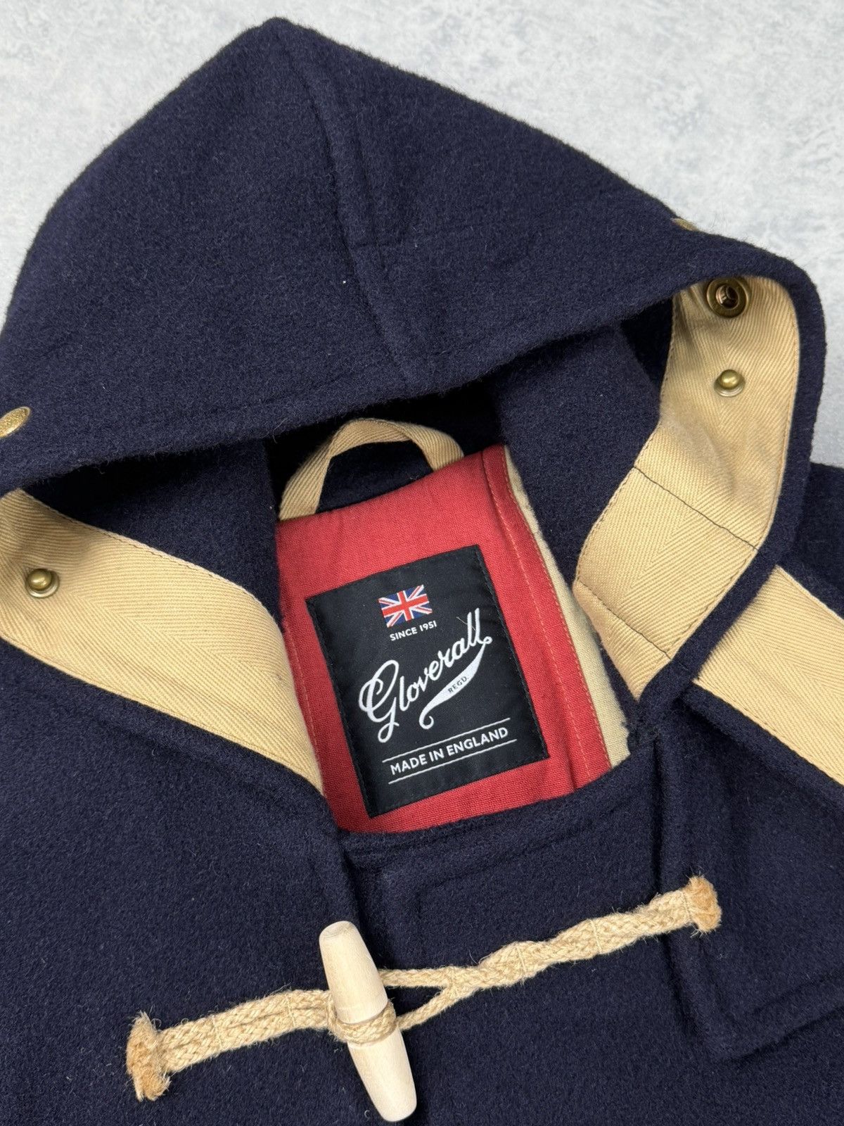 Gloverall Gloverall Monty Navy Duffle Coat Wool Mens S England Size US S / EU 44-46 / 1 - 9 Thumbnail
