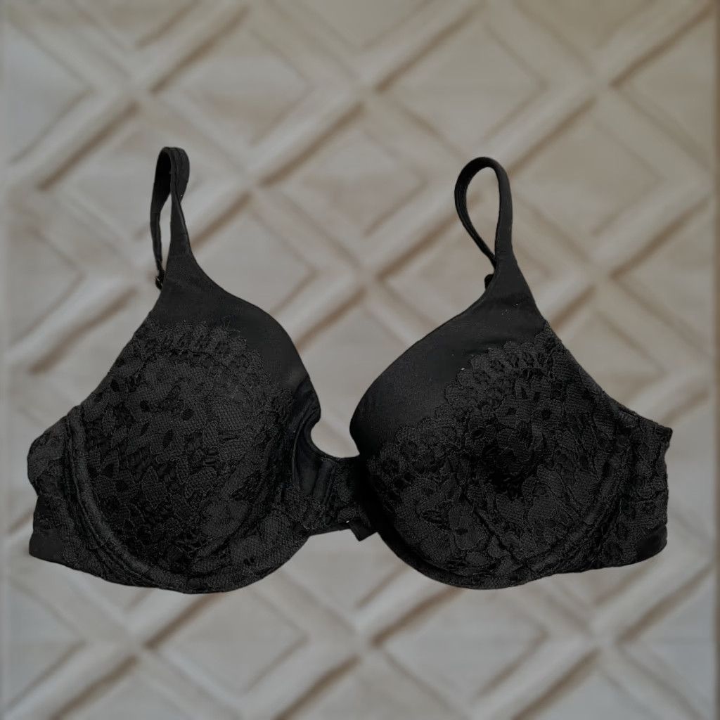 Victoria's Secret Victoria's Secret Underwired Lace Bra Womens 34C Black Adjustable Strap Hook & Eye Size ONE SIZE - 1 Thumbnail