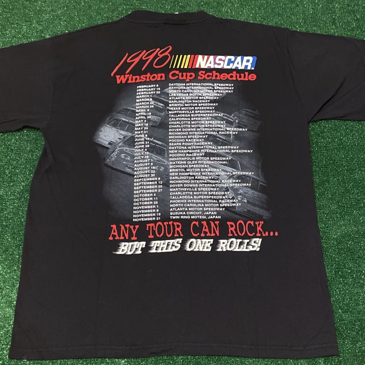 NASCAR VINTAGE 90s Nascar Double-Sided Winston Cup Rolling On Tour Shirt Men L Black Mens Size US L / EU 52-54 / 3 - 2 Thumbnail
