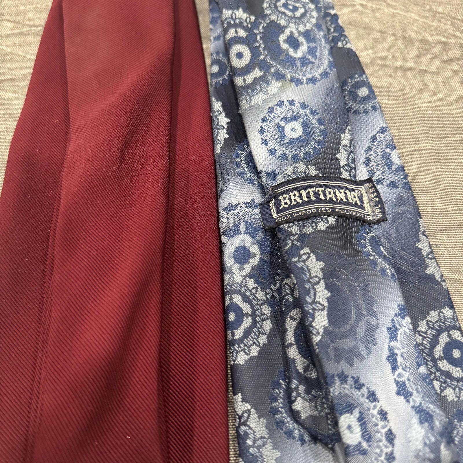 Other Britannia Tie Men's Blue Burgundy Lot 2 Bundle Size ONE SIZE - 3 Thumbnail